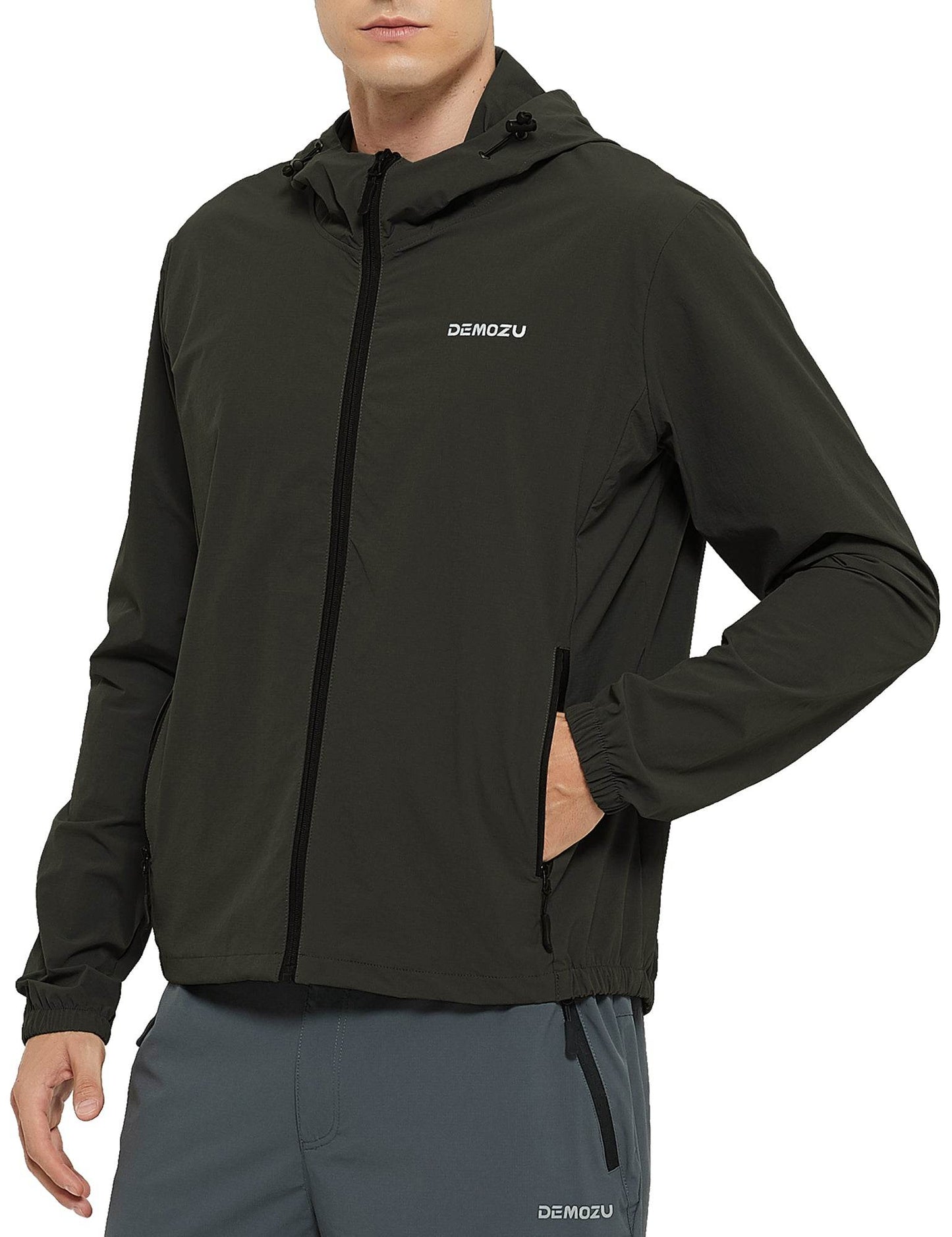 Men's Lightweight Windbreaker Jacket Hooded Hiking Outdoor Jacket - DEMOZU Sports