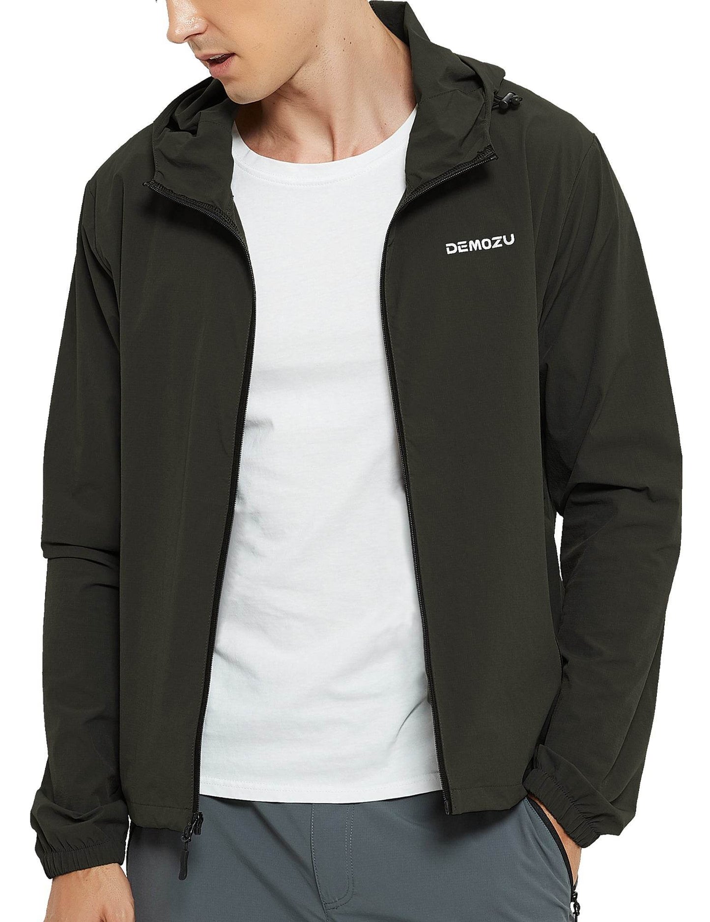 Men's Lightweight Windbreaker Jacket Hooded Hiking Outdoor Jacket - DEMOZU Sports