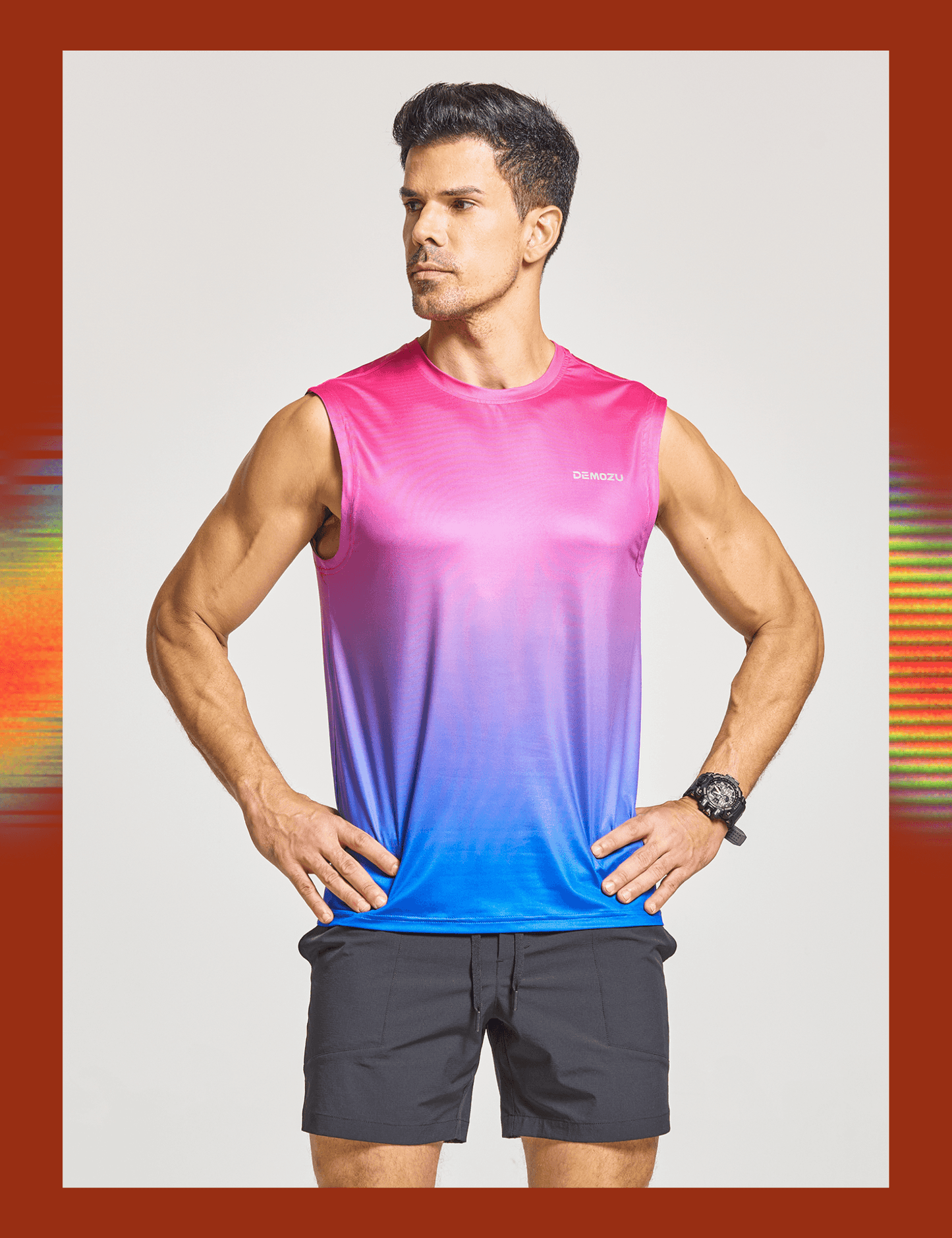 Men's Sleeveless Workout Swim Shirts (Pride) - DEMOZU Sports