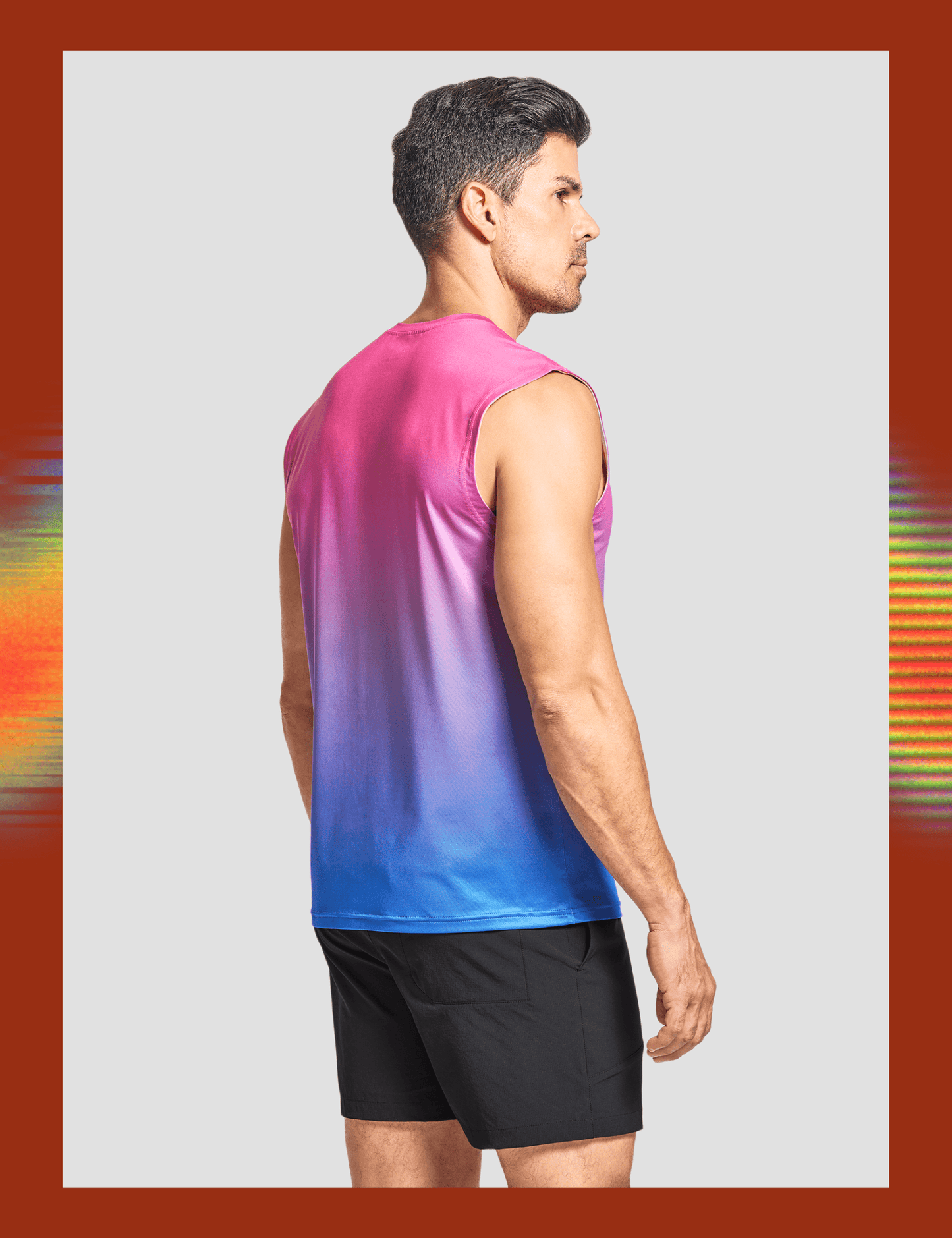 Men's Sleeveless Workout Swim Shirts (Pride) - DEMOZU Sports