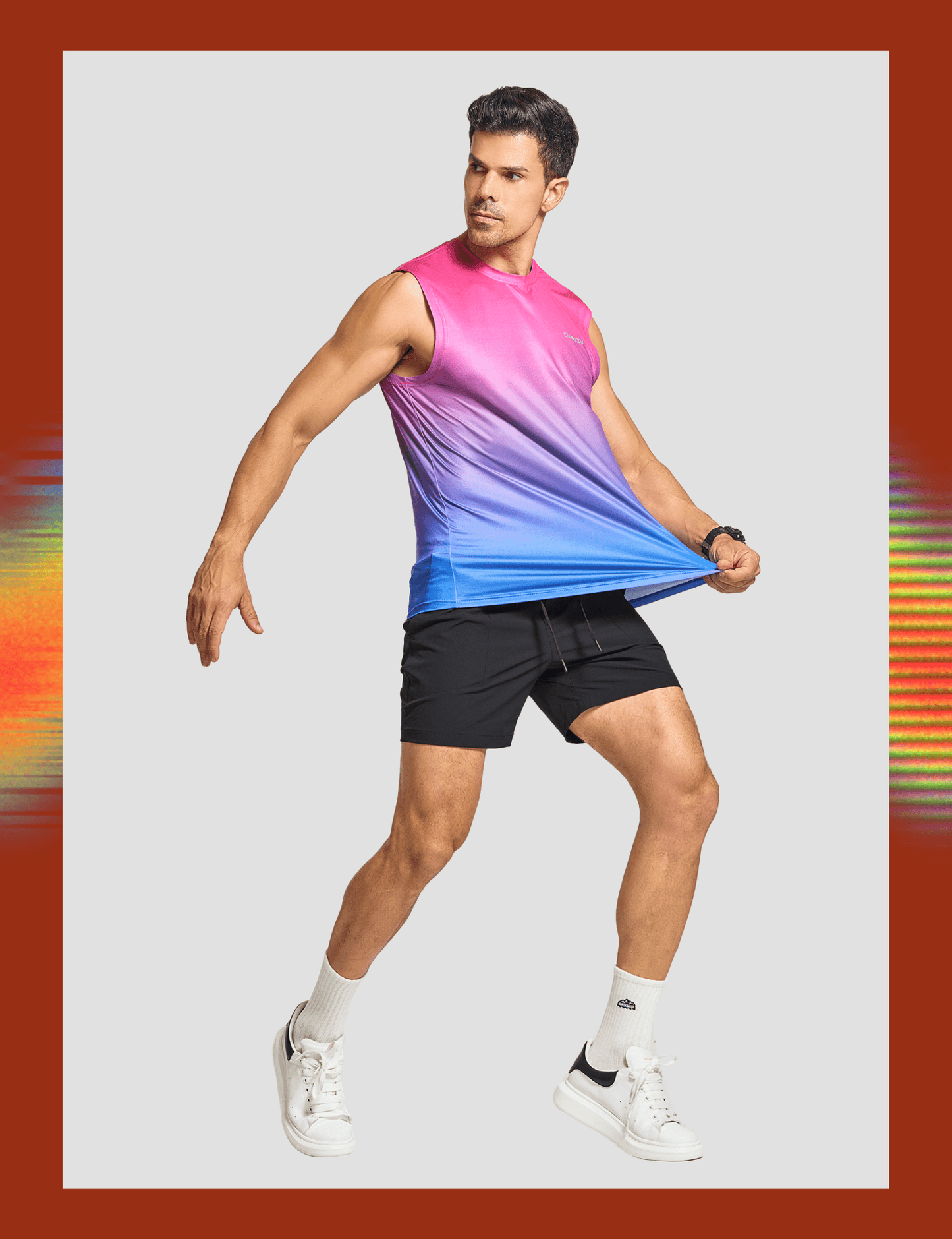 Men's Sleeveless Workout Swim Shirts (Pride) - DEMOZU Sports
