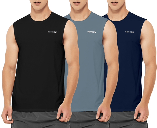 Men's Sleeveless Workout Swim Shirts (3 Pack) - DEMOZU Sports