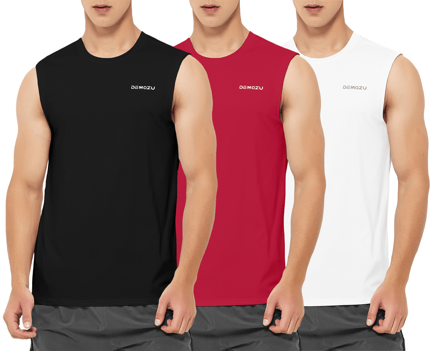 Men's Sleeveless Workout Swim Shirts (3 Pack) - DEMOZU Sports