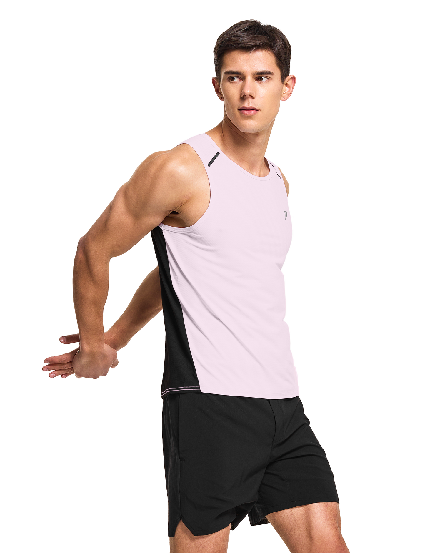 mens running workout gym swim tank top baby pink