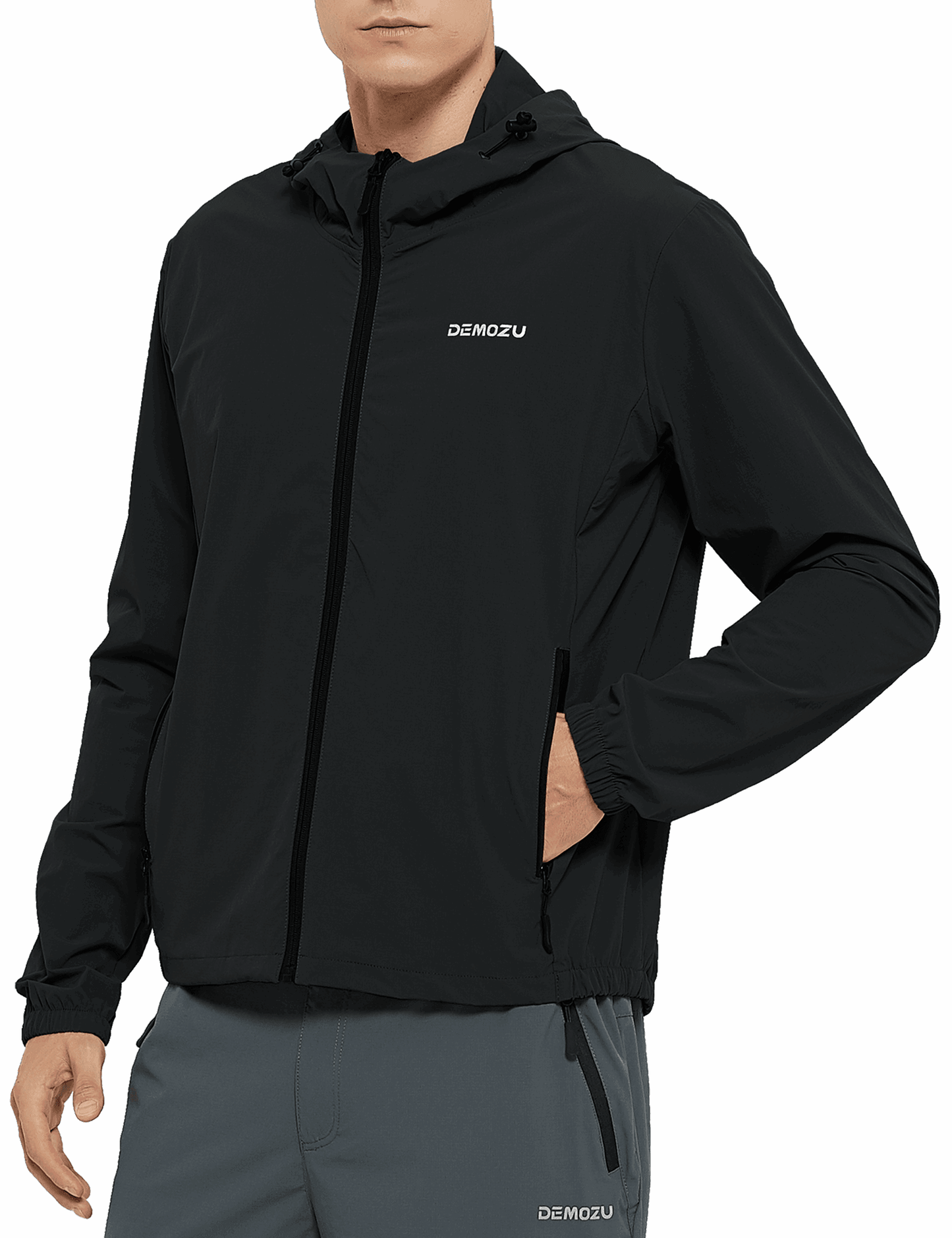 Men's Lightweight Windbreaker Jacket Hooded Hiking Outdoor Jacket - DEMOZU Sports