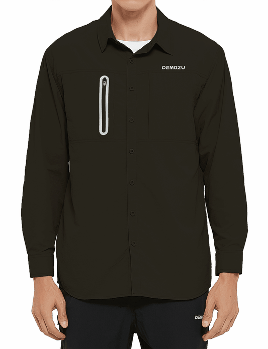 Men's Long Sleeve Fishing Hiking Outdoor Shirts SPF 50 Sun Shirts - DEMOZU Sports