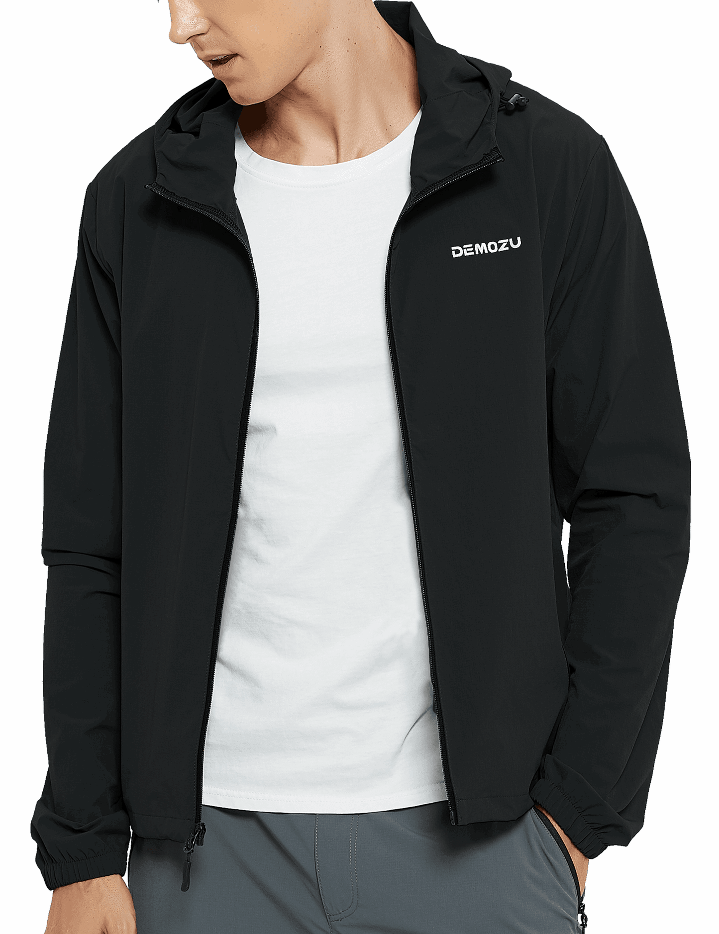 Men's Lightweight Windbreaker Jacket Hooded Hiking Outdoor Jacket - DEMOZU Sports