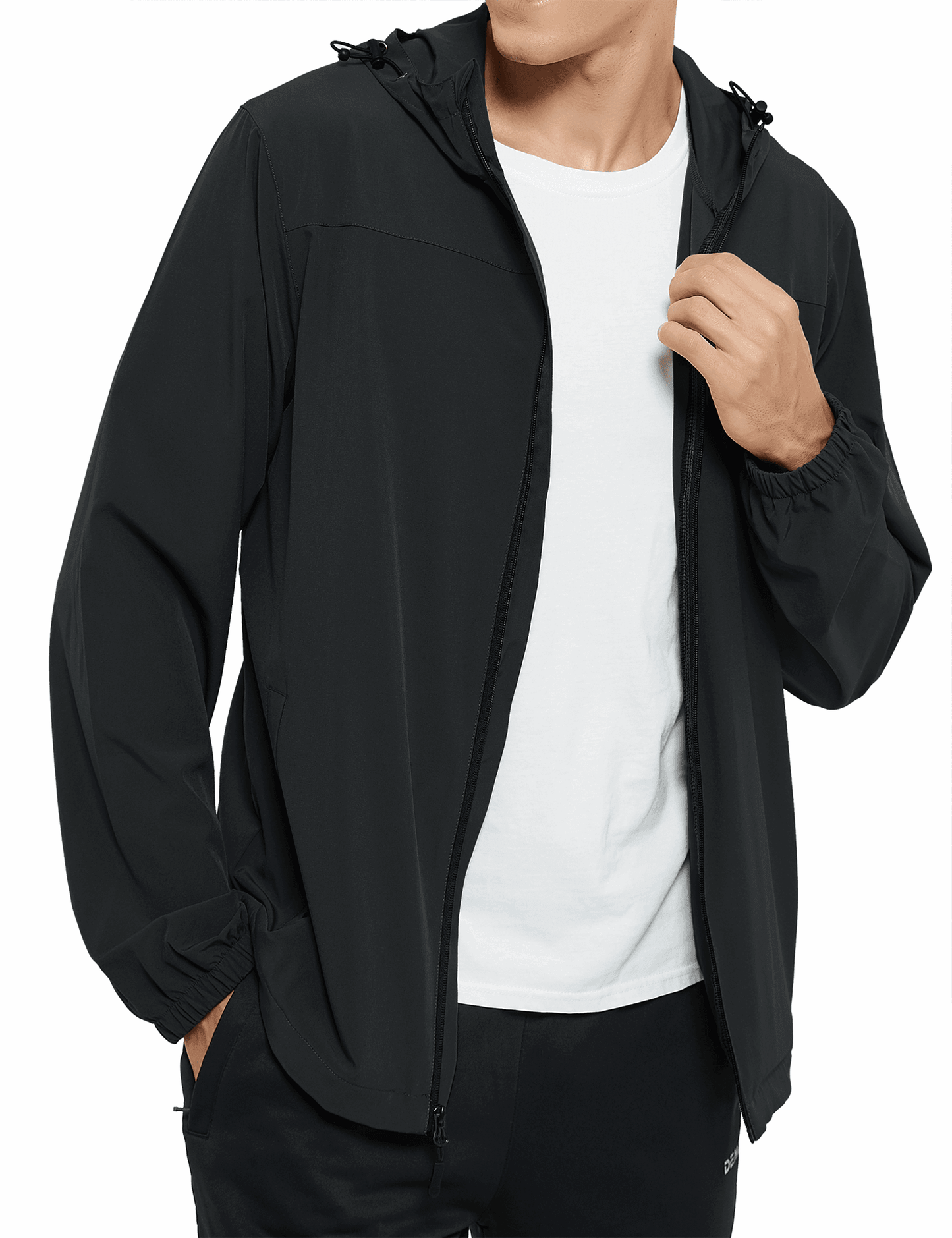 Men's Lightweight Running Windbreaker Jacket Hooded Hiking Jacket - DEMOZU Sports