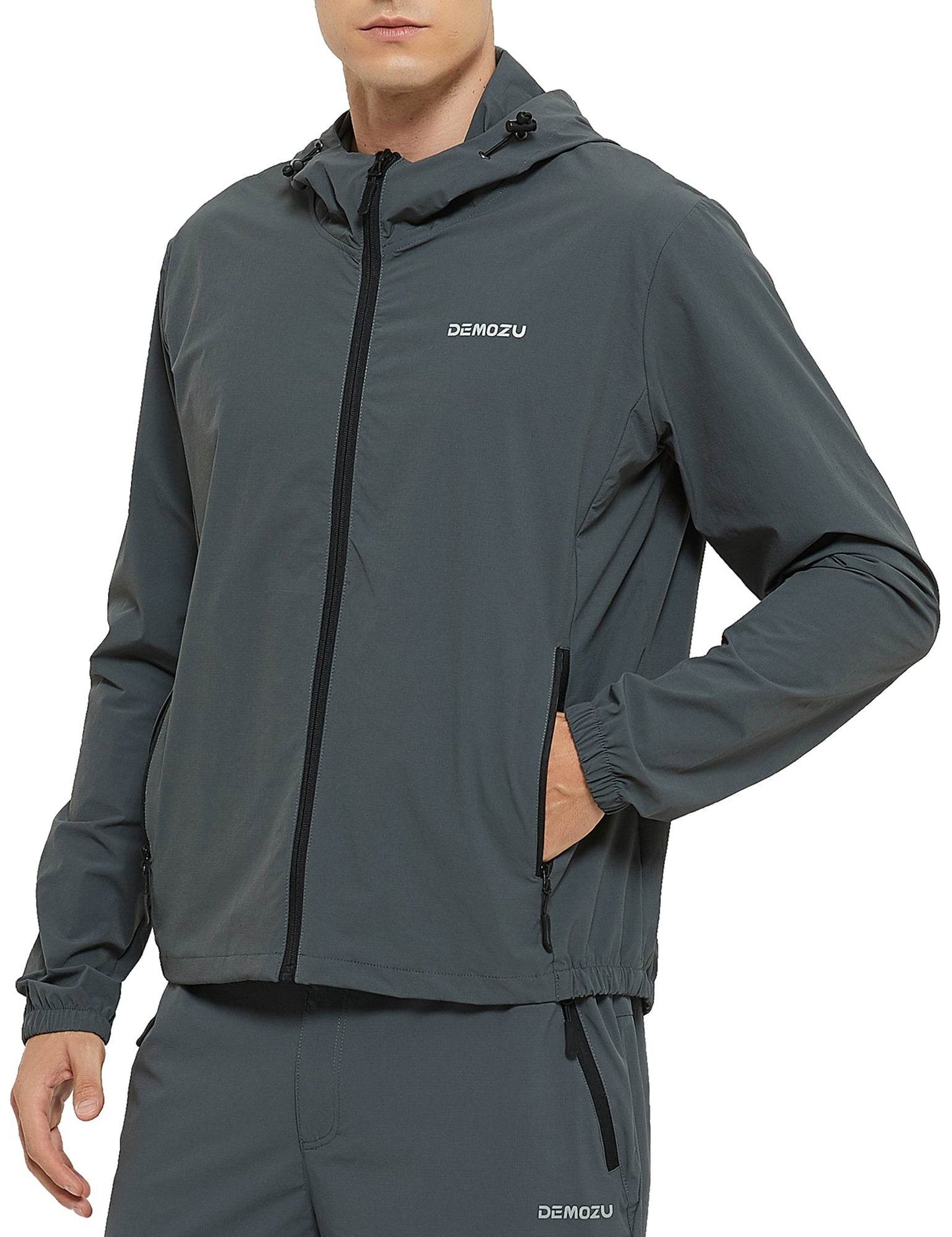 Men's Lightweight Windbreaker Jacket Hooded Hiking Outdoor Jacket - DEMOZU Sports