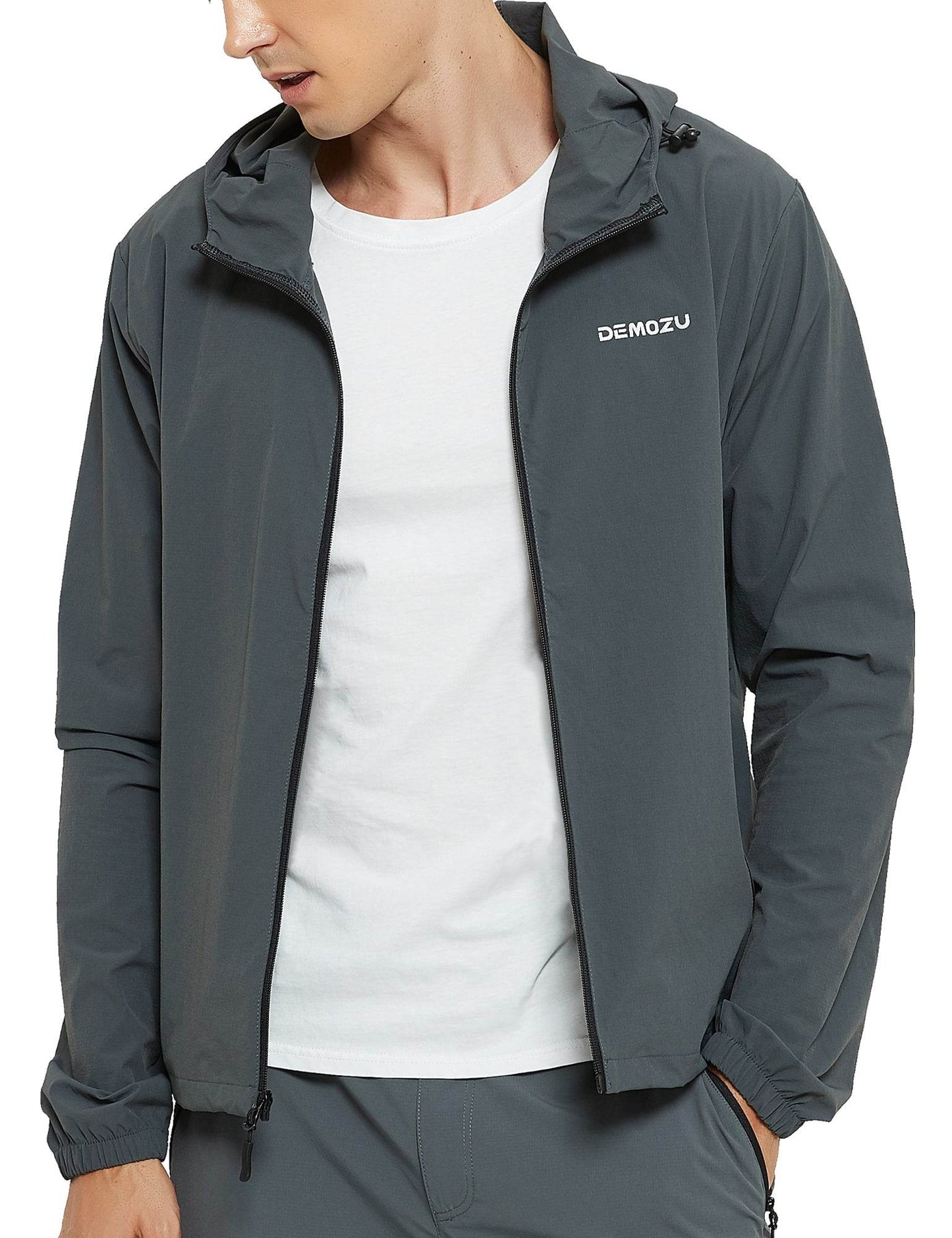 Men's Lightweight Windbreaker Jacket Hooded Hiking Outdoor Jacket - DEMOZU Sports