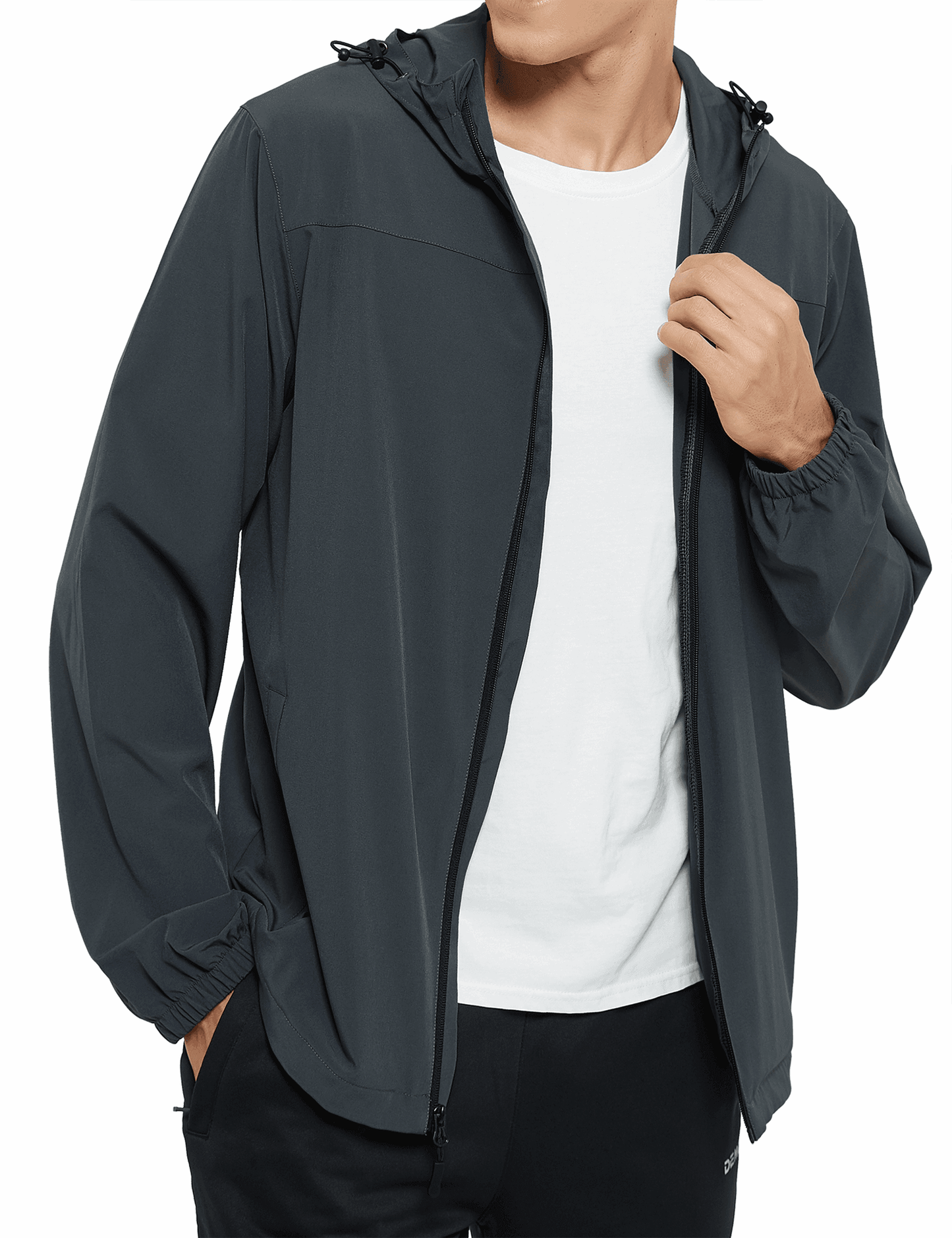 Men's Lightweight Running Windbreaker Jacket Hooded Hiking Jacket - DEMOZU Sports