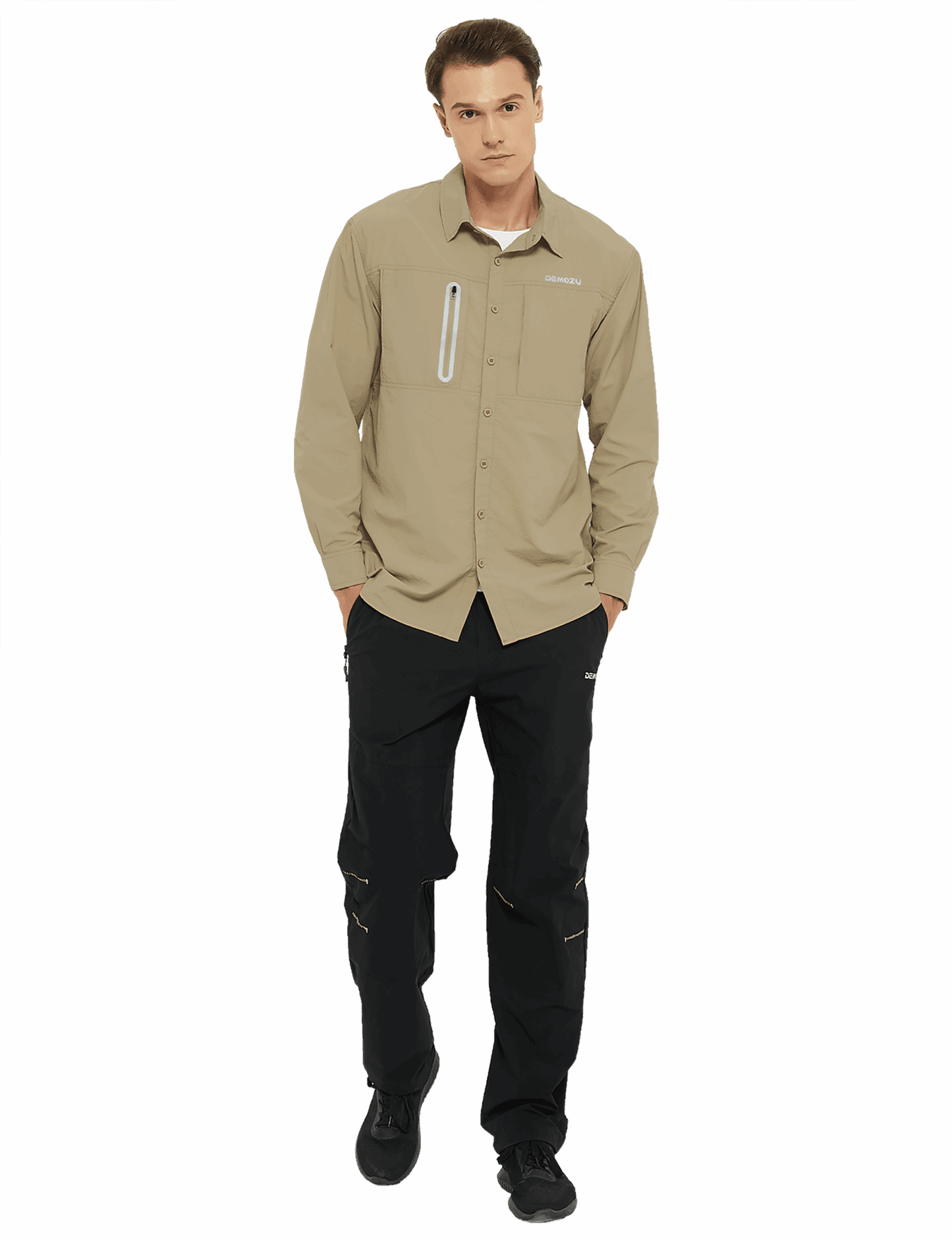 Men's Long Sleeve Fishing Hiking Outdoor Shirts SPF 50 Sun Shirts - DEMOZU Sports