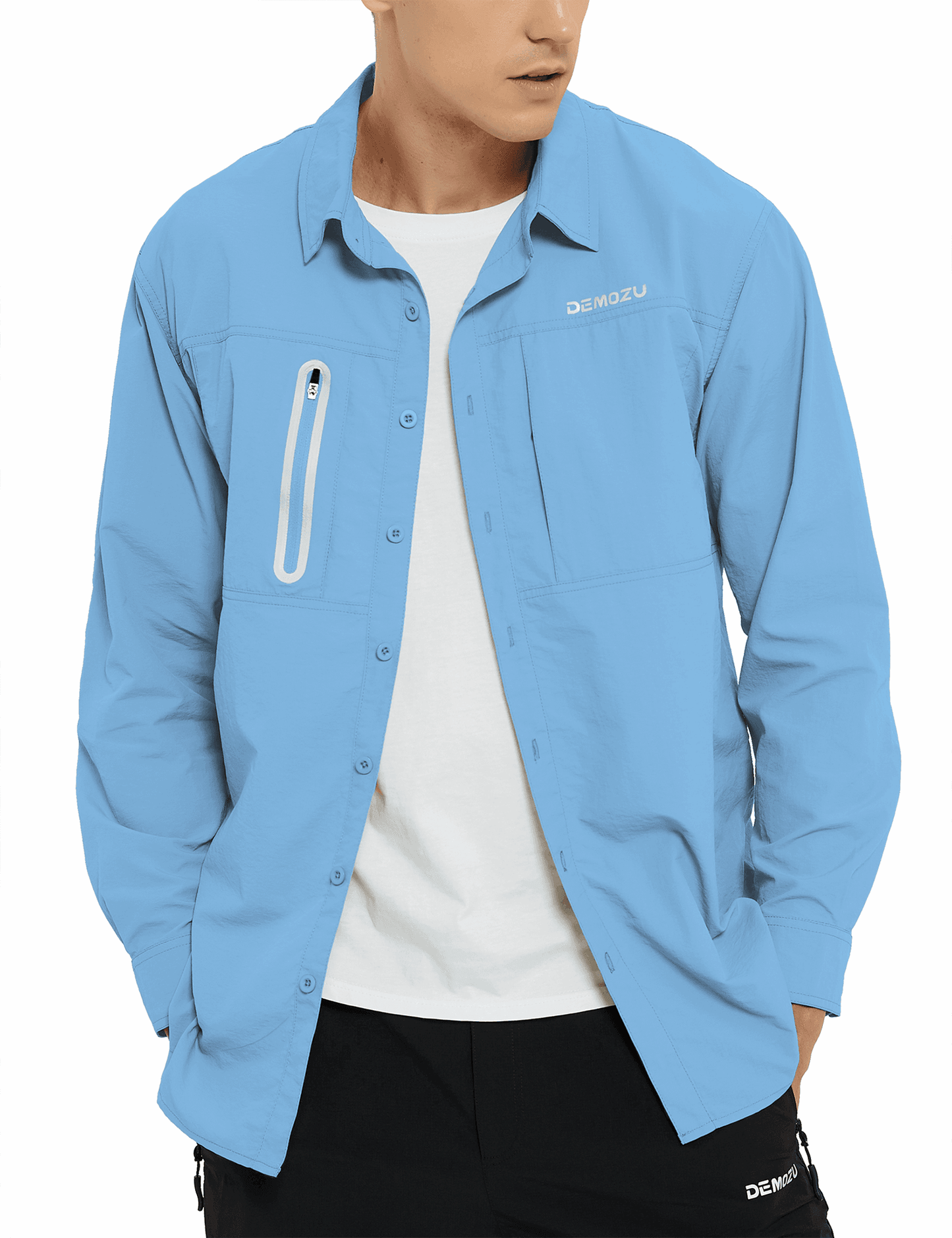 Men's Long Sleeve Fishing Hiking Outdoor Shirts SPF 50 Sun Shirts - DEMOZU Sports