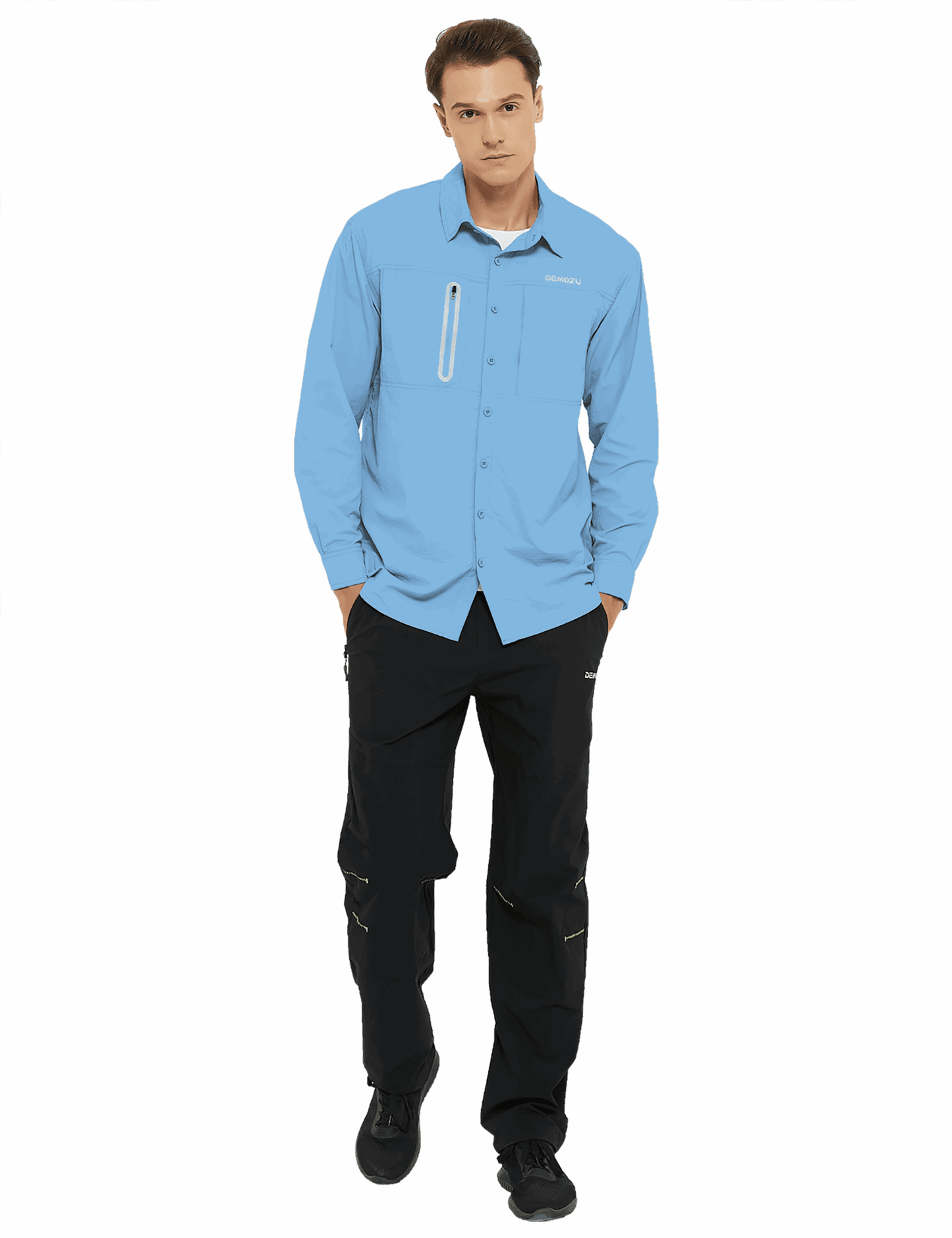 Men's Long Sleeve Fishing Hiking Outdoor Shirts SPF 50 Sun Shirts - DEMOZU Sports