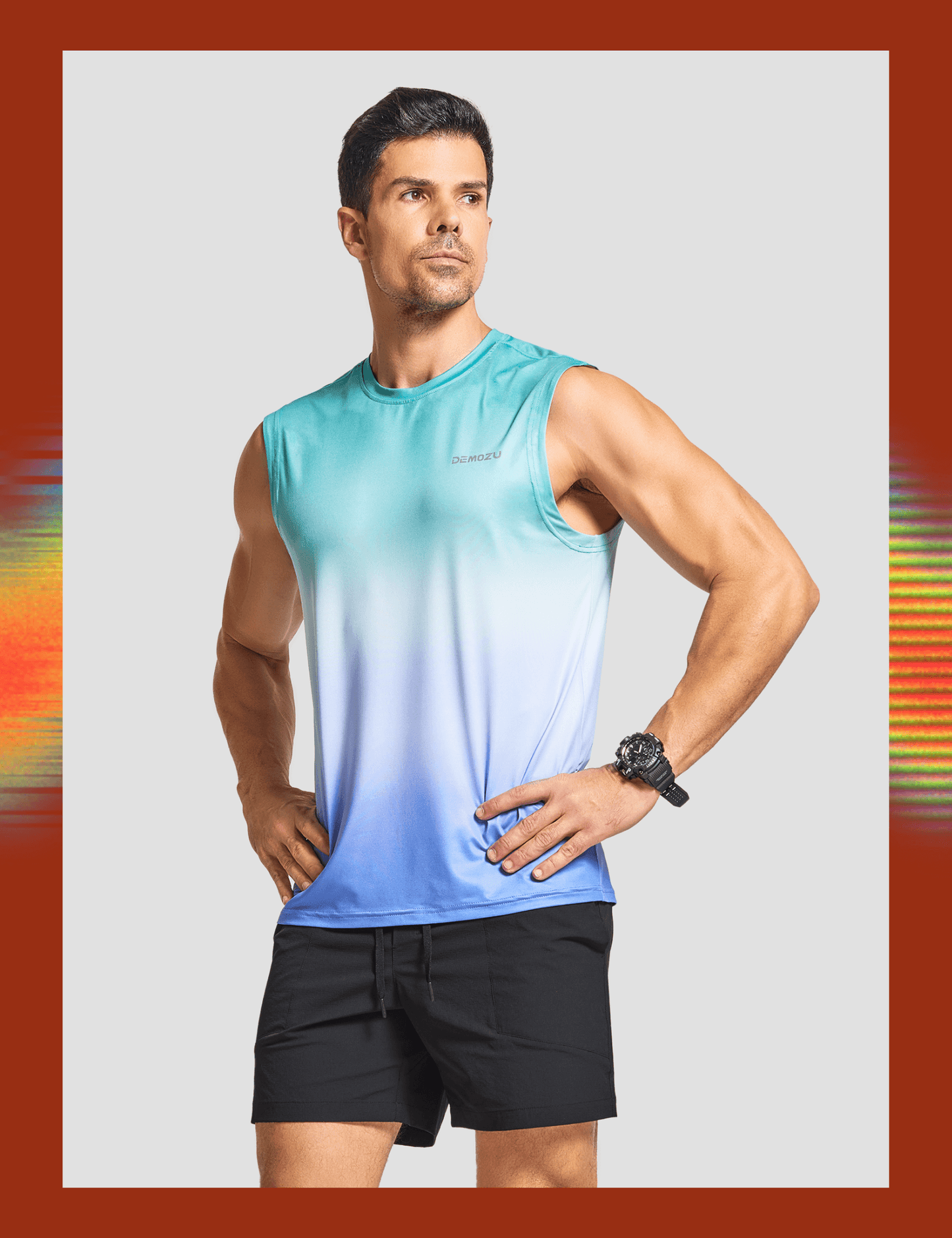 Men's Sleeveless Workout Swim Shirts (Pride) - DEMOZU Sports