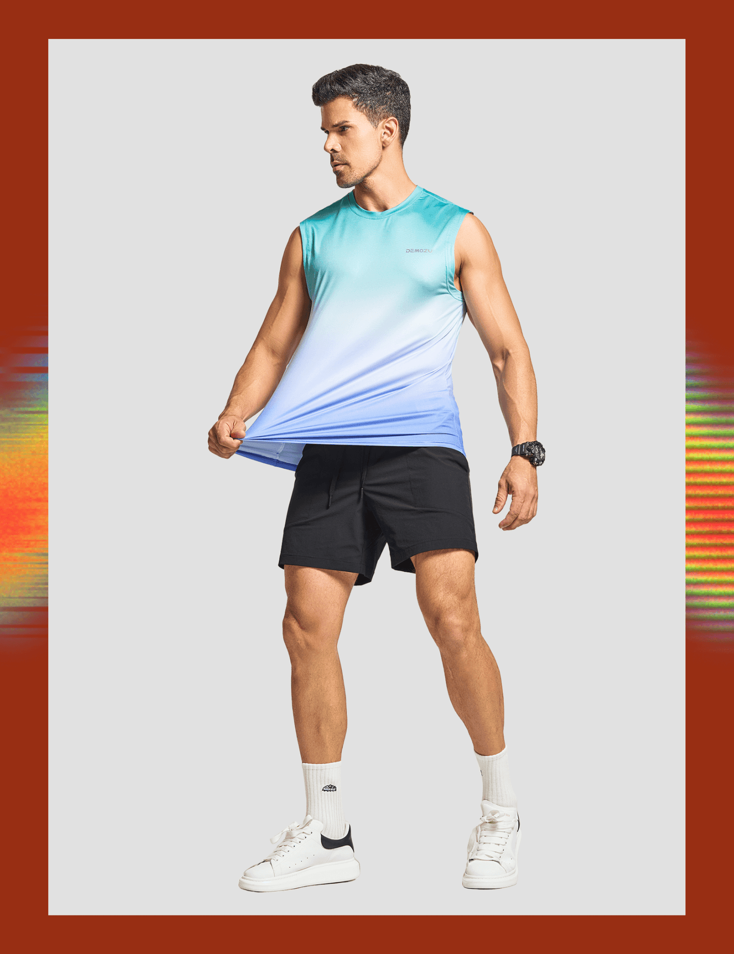 Men's Sleeveless Workout Swim Shirts (Pride) - DEMOZU Sports