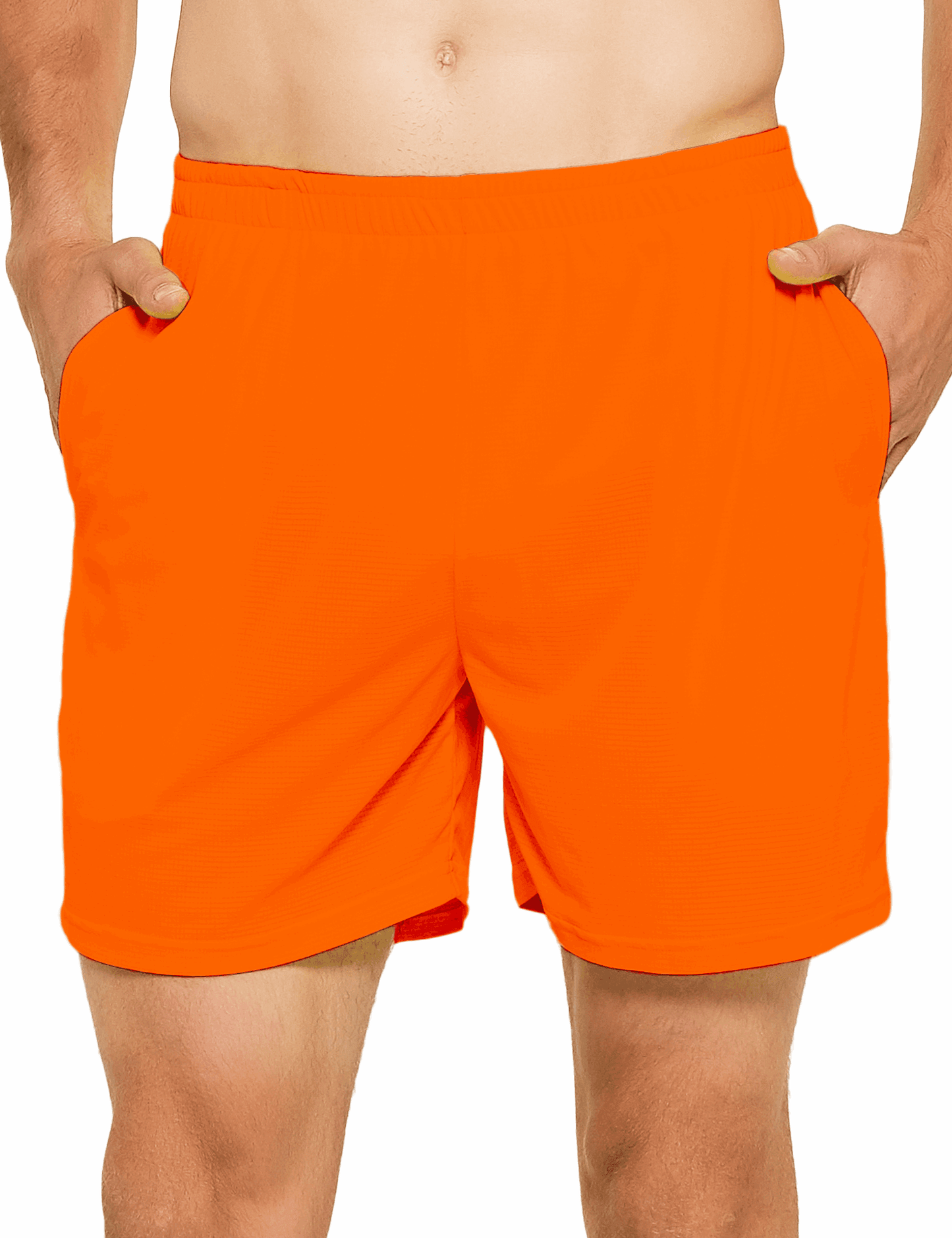 Men's 5 Inch Neon Running Shorts with Pockets - DEMOZU Sports