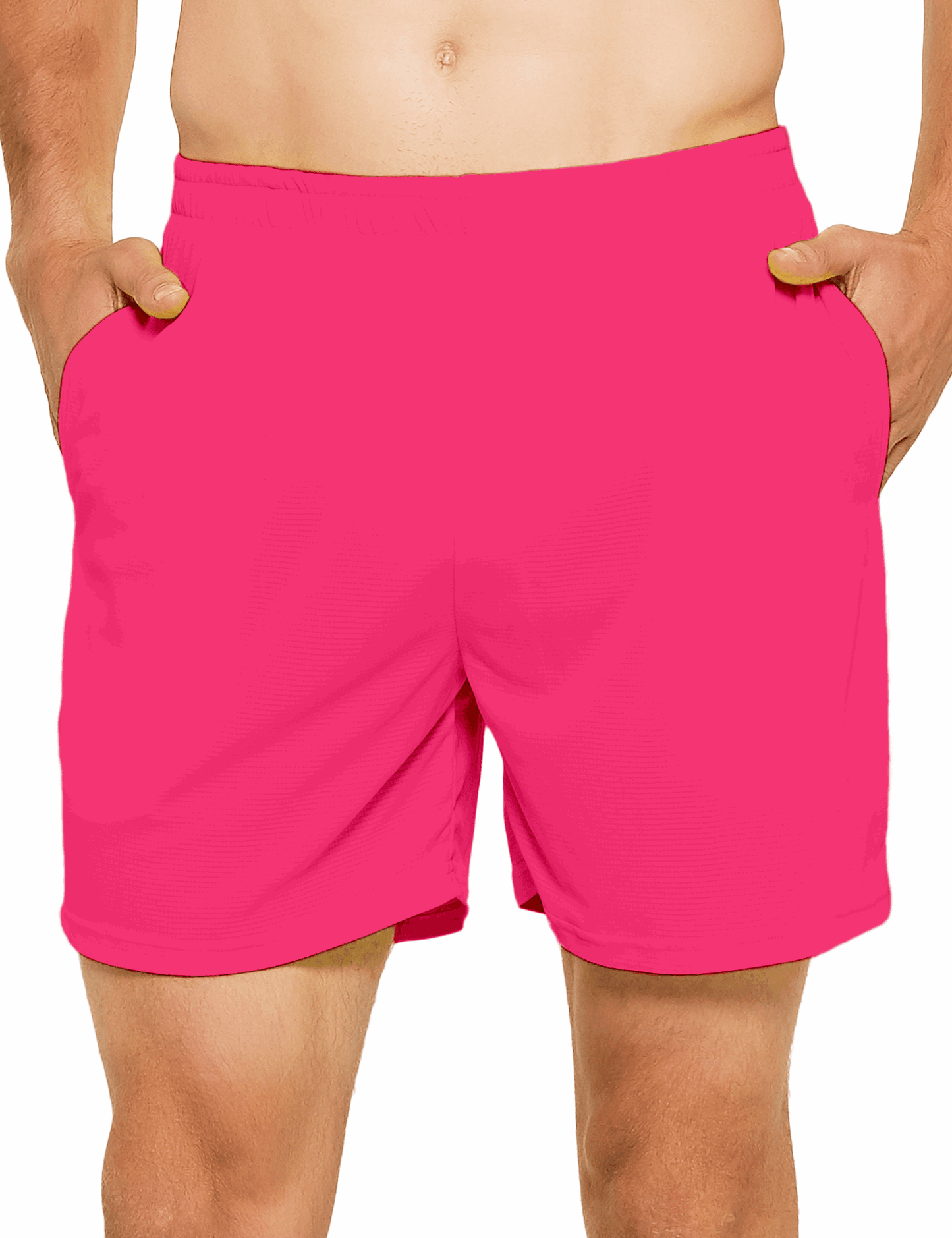 Men's 5 Inch Neon Running Shorts with Pockets - DEMOZU Sports