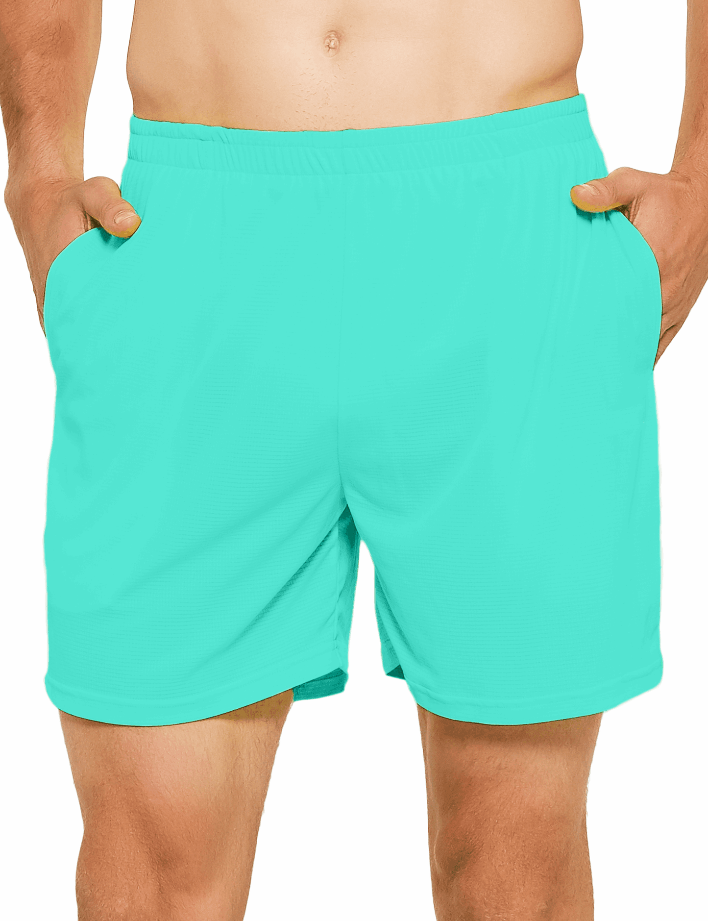 Men's 5 Inch Neon Running Shorts with Pockets - DEMOZU Sports