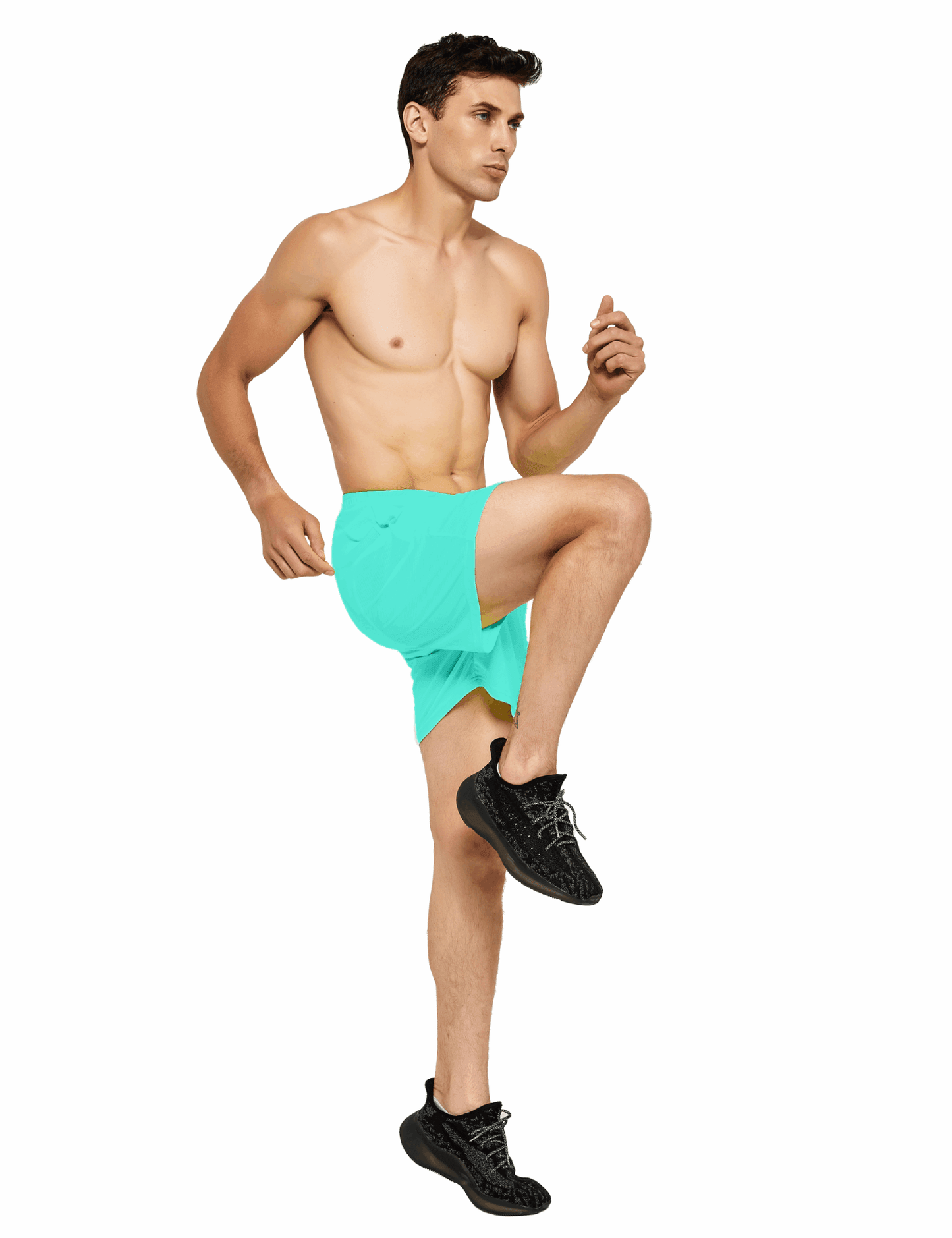 Men's 5 Inch Neon Running Shorts with Pockets - DEMOZU Sports