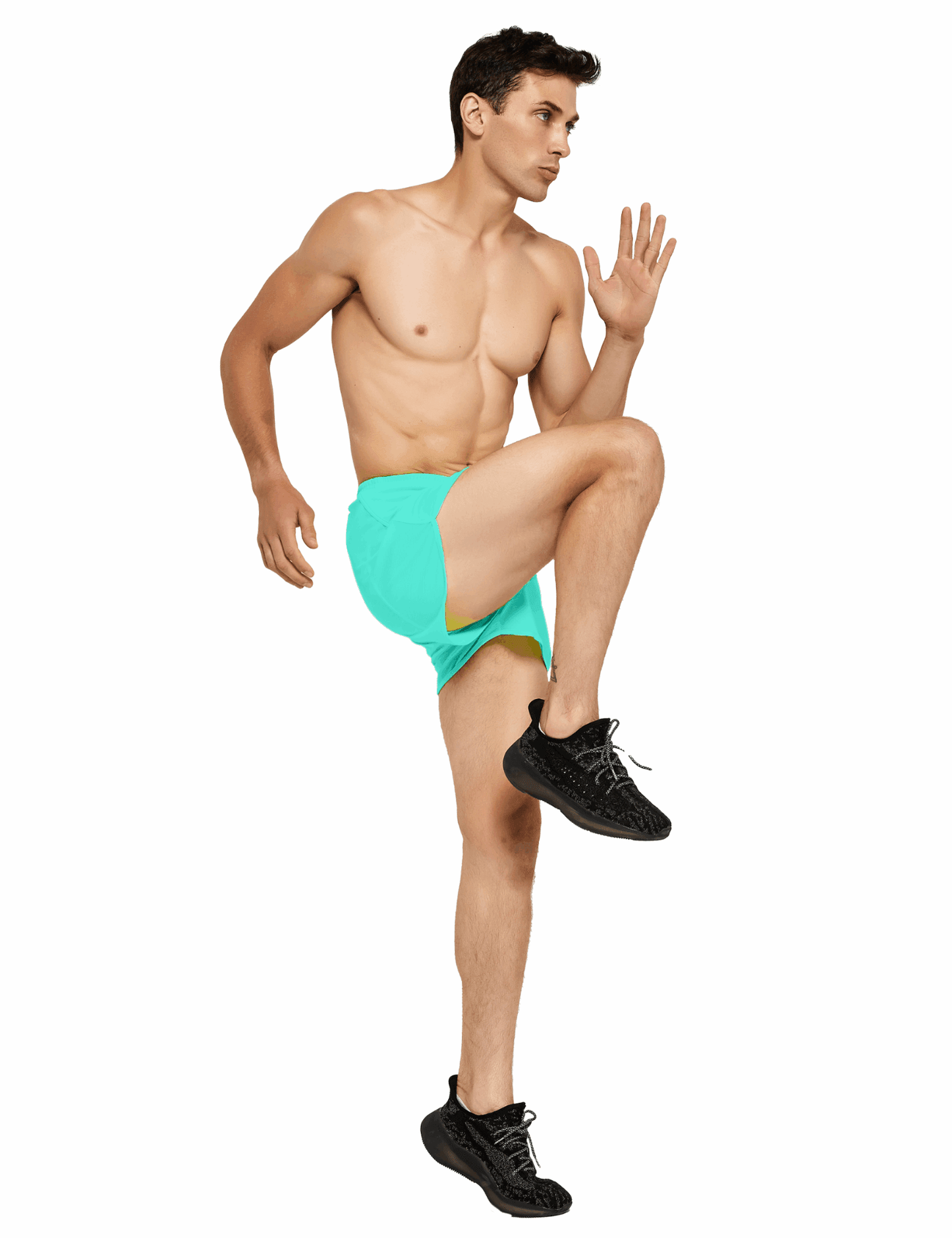 Men's 3 Inch Neon Running Shorts with Mesh Liner - DEMOZU Sports