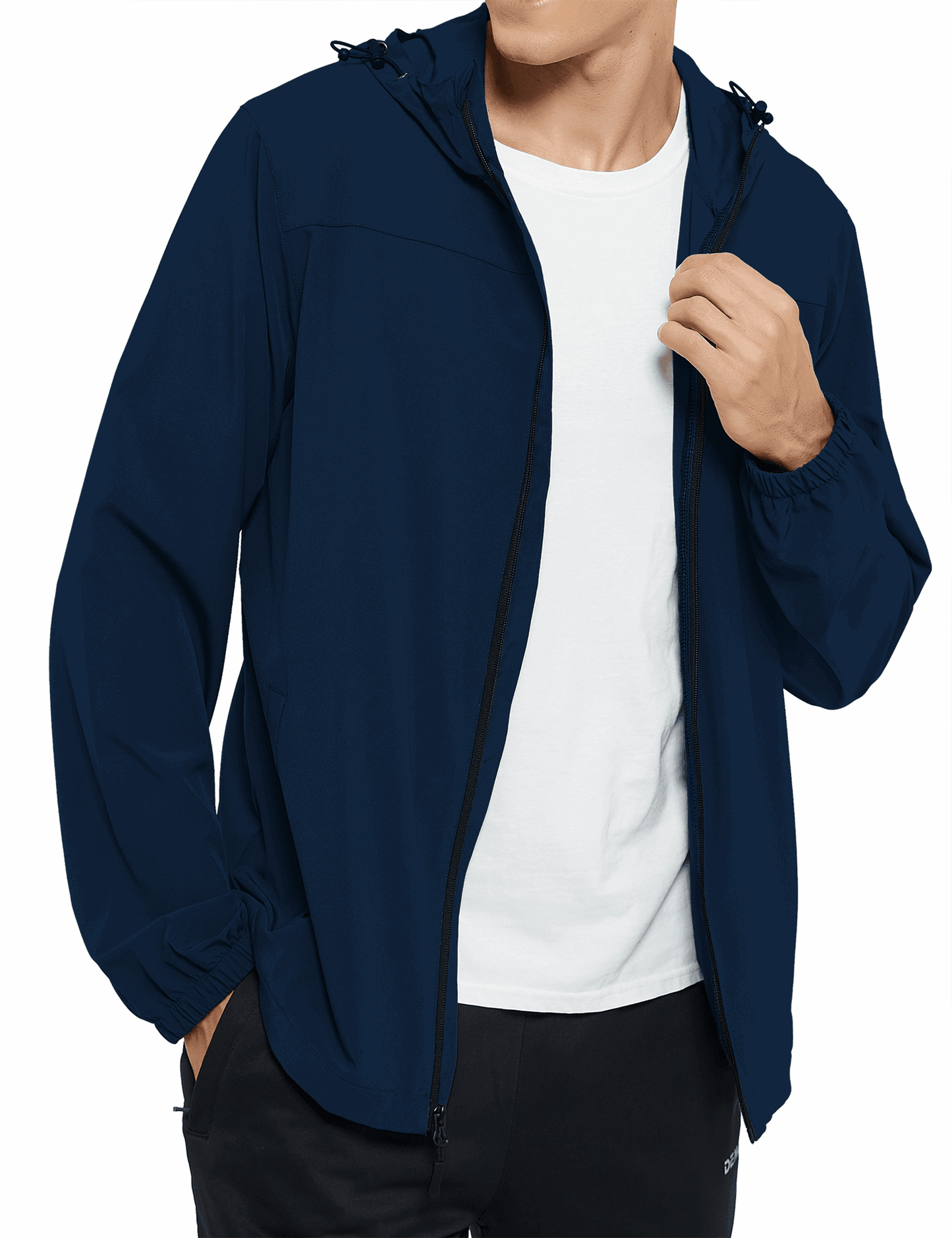 Men's Lightweight Running Windbreaker Jacket Hooded Hiking Jacket - DEMOZU Sports