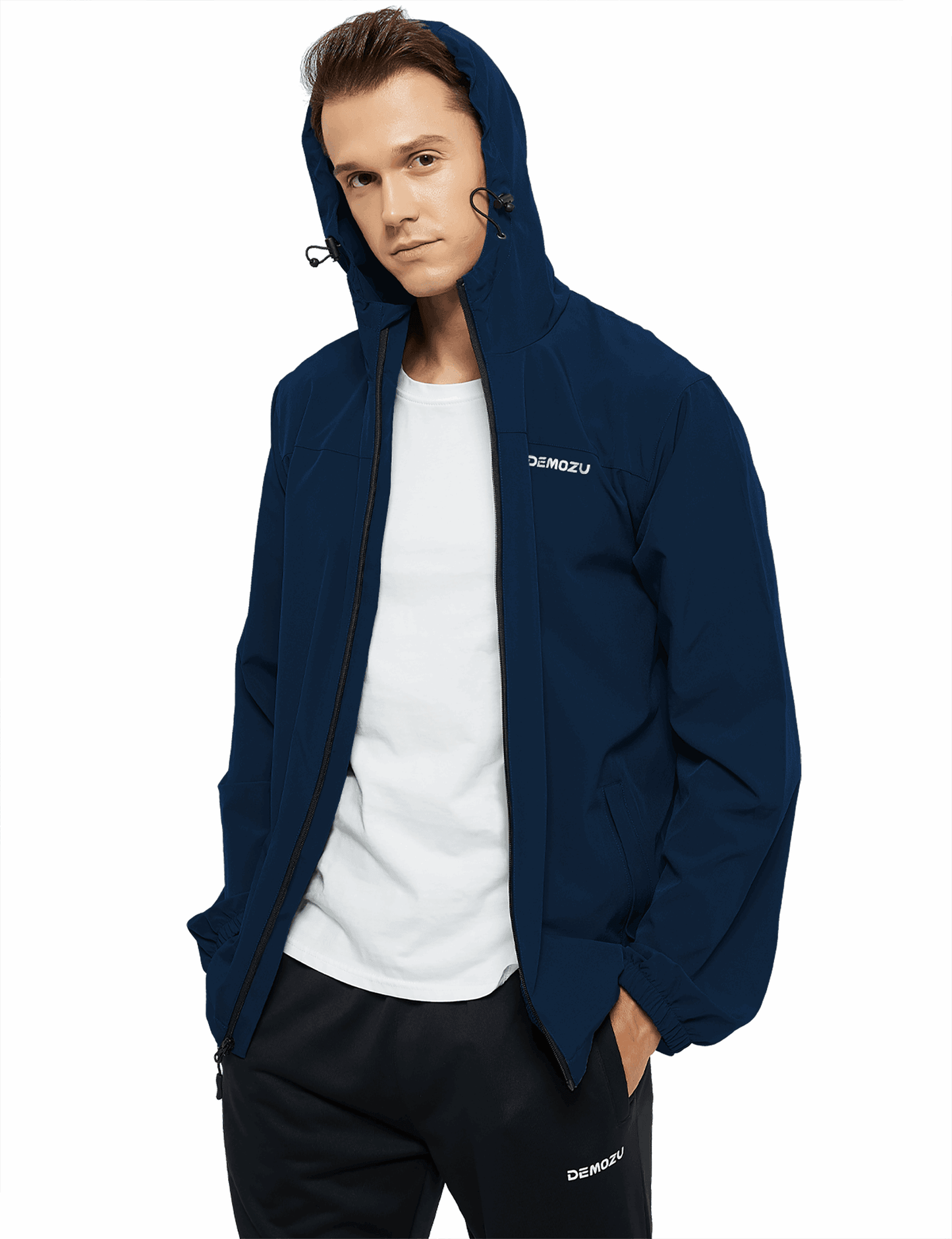 Men's Lightweight Running Windbreaker Jacket Hooded Hiking Jacket - DEMOZU Sports