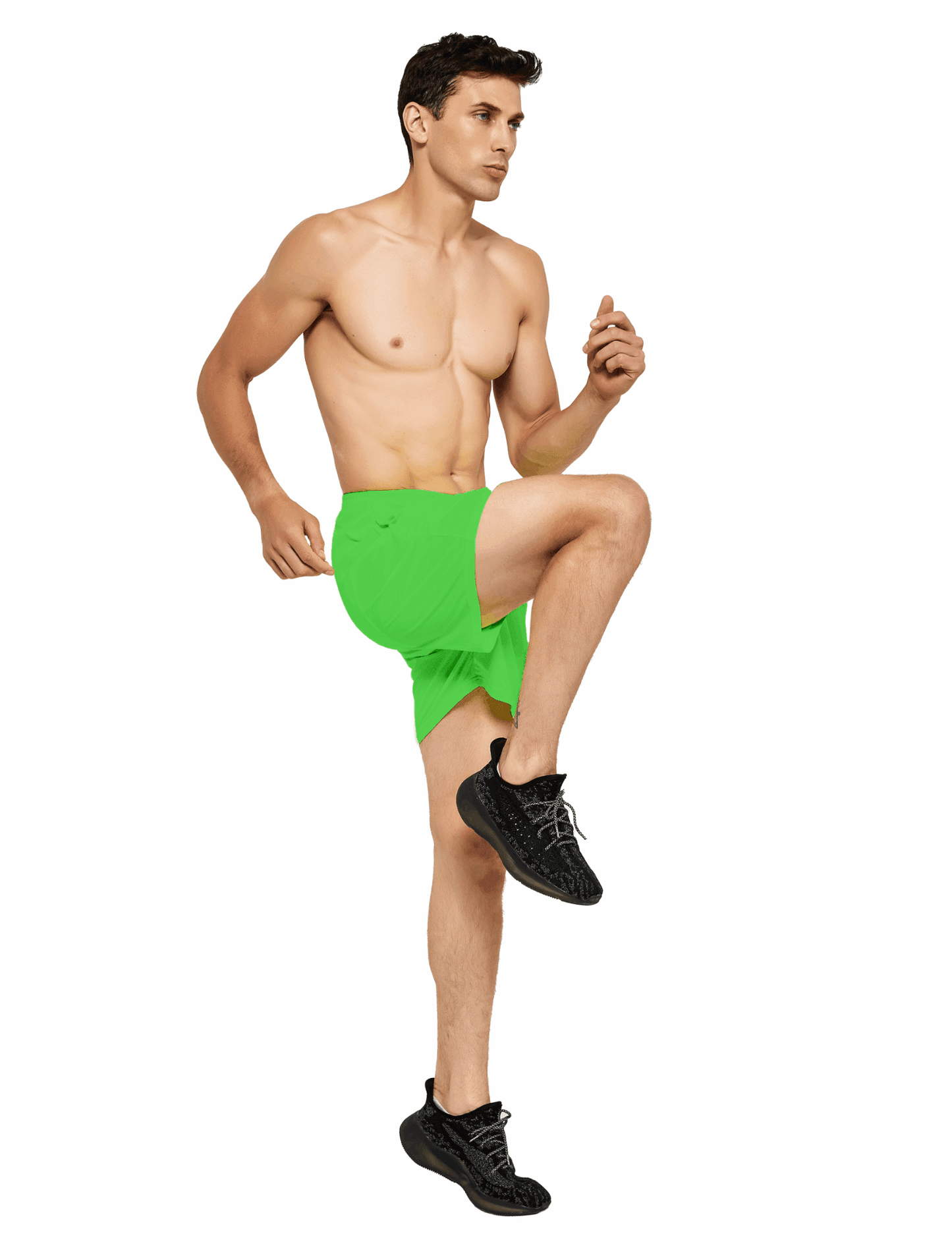 Men's 5 Inch Neon Running Shorts with Pockets - DEMOZU Sports