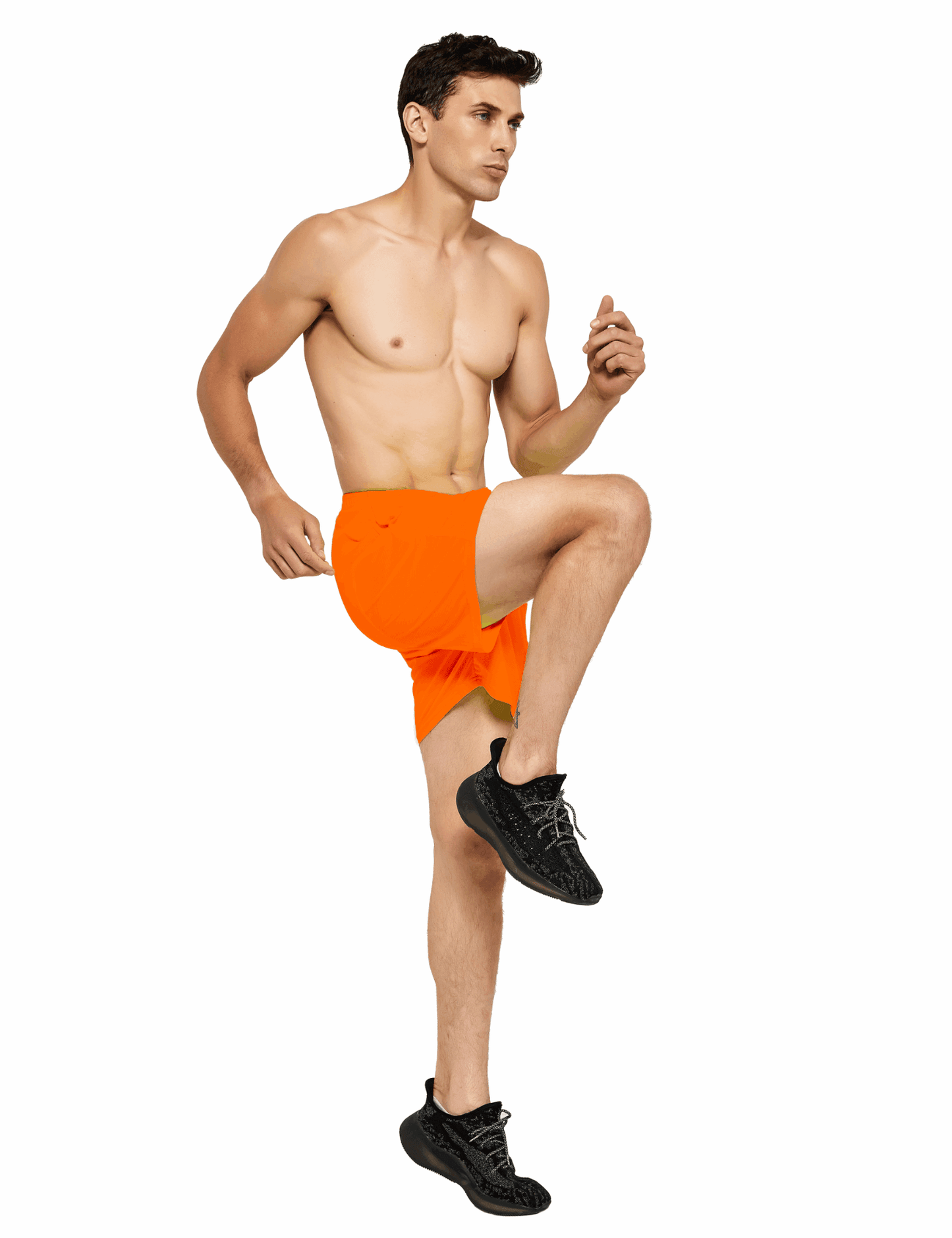 Men's 5 Inch Neon Running Shorts with Pockets - DEMOZU Sports