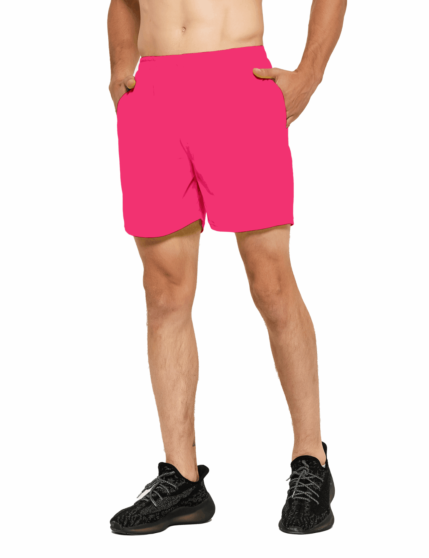 Men's 5 Inch Neon Running Shorts with Pockets - DEMOZU Sports