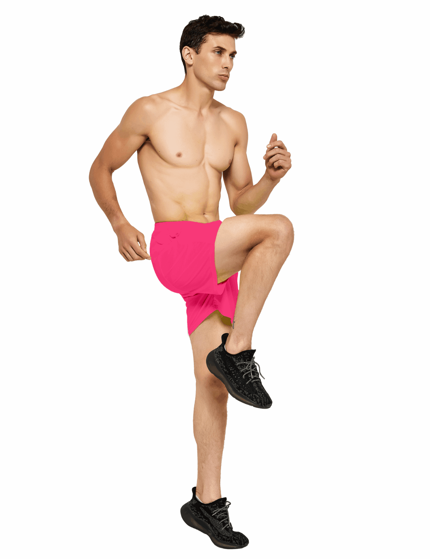 Men's 5 Inch Neon Running Shorts with Pockets - DEMOZU Sports