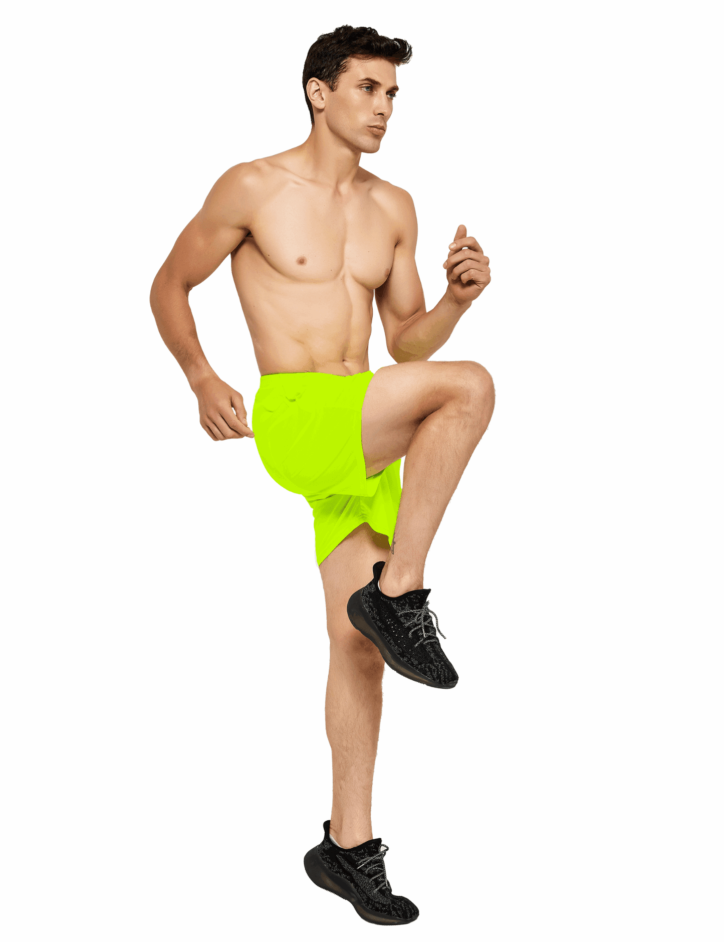 Men's 5 Inch Neon Running Shorts with Pockets - DEMOZU Sports