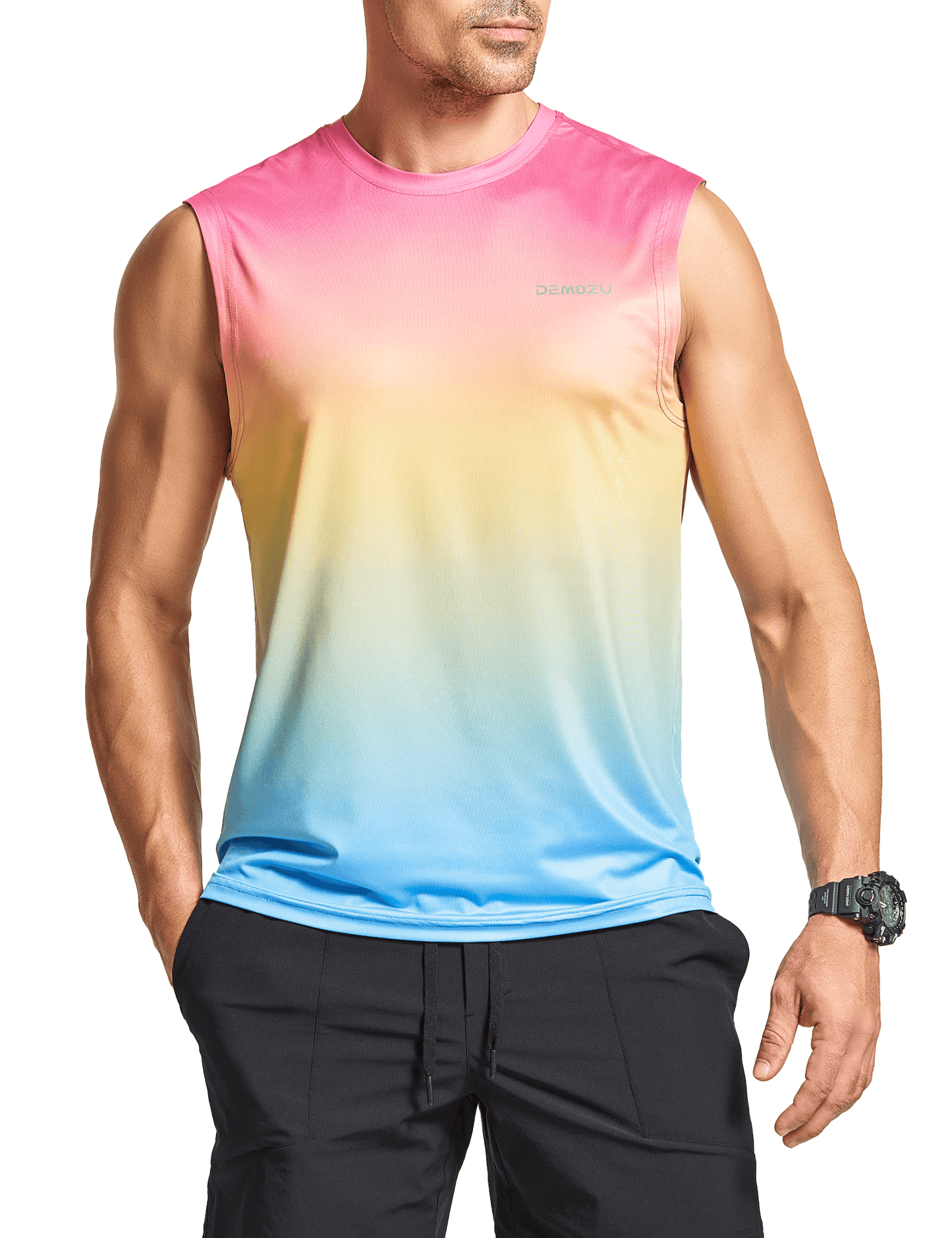 Men's Sleeveless Workout Swim Shirts (Pride) - DEMOZU Sports