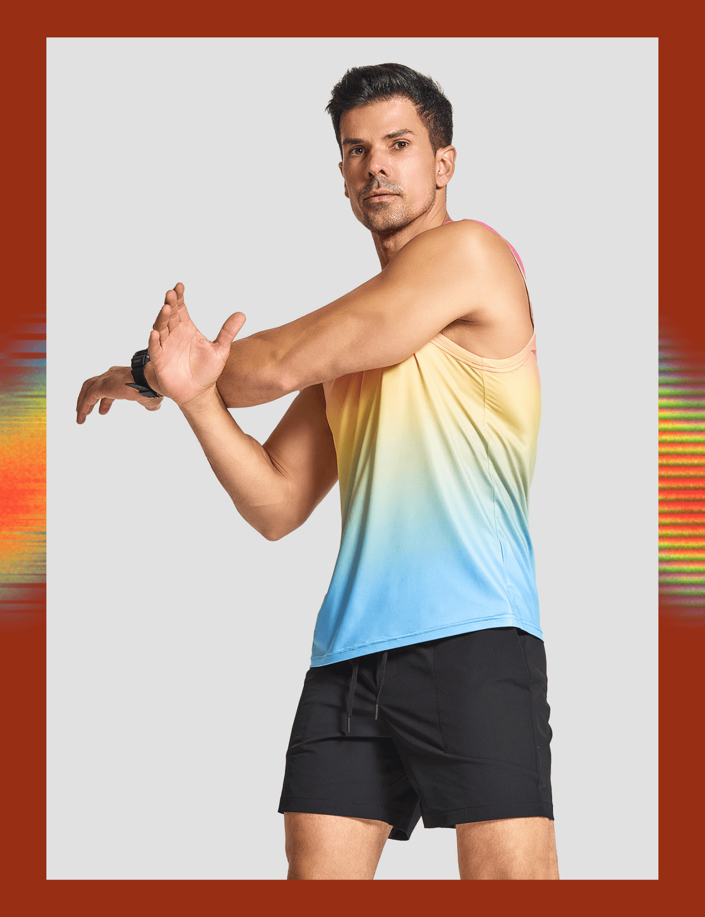Men's Sleeveless Workout Swim Shirts (Pride) - DEMOZU Sports