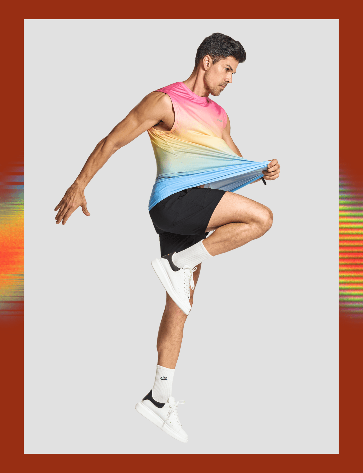Men's Sleeveless Workout Swim Shirts (Pride) - DEMOZU Sports