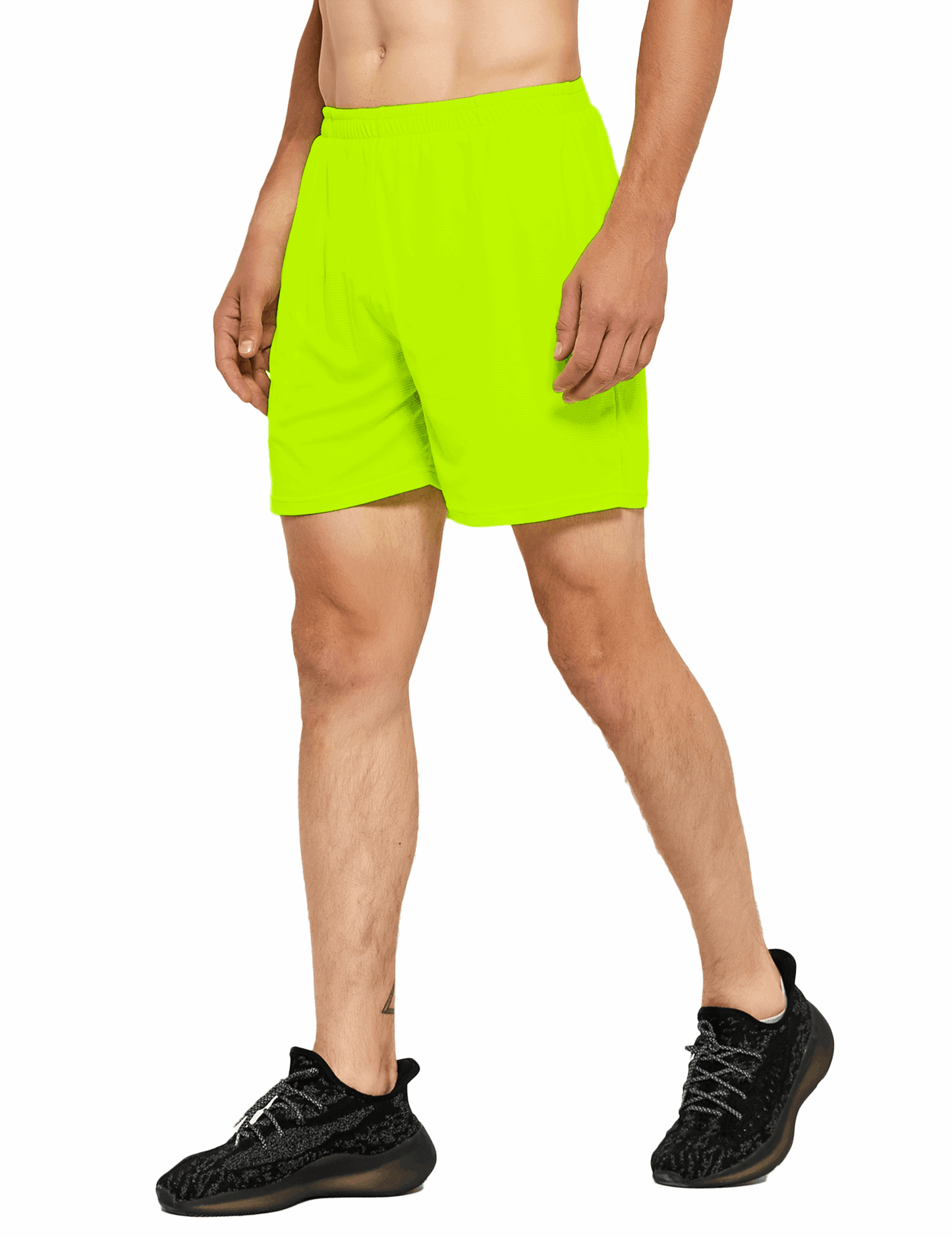 Men's 5 Inch Neon Running Shorts with Pockets - DEMOZU Sports