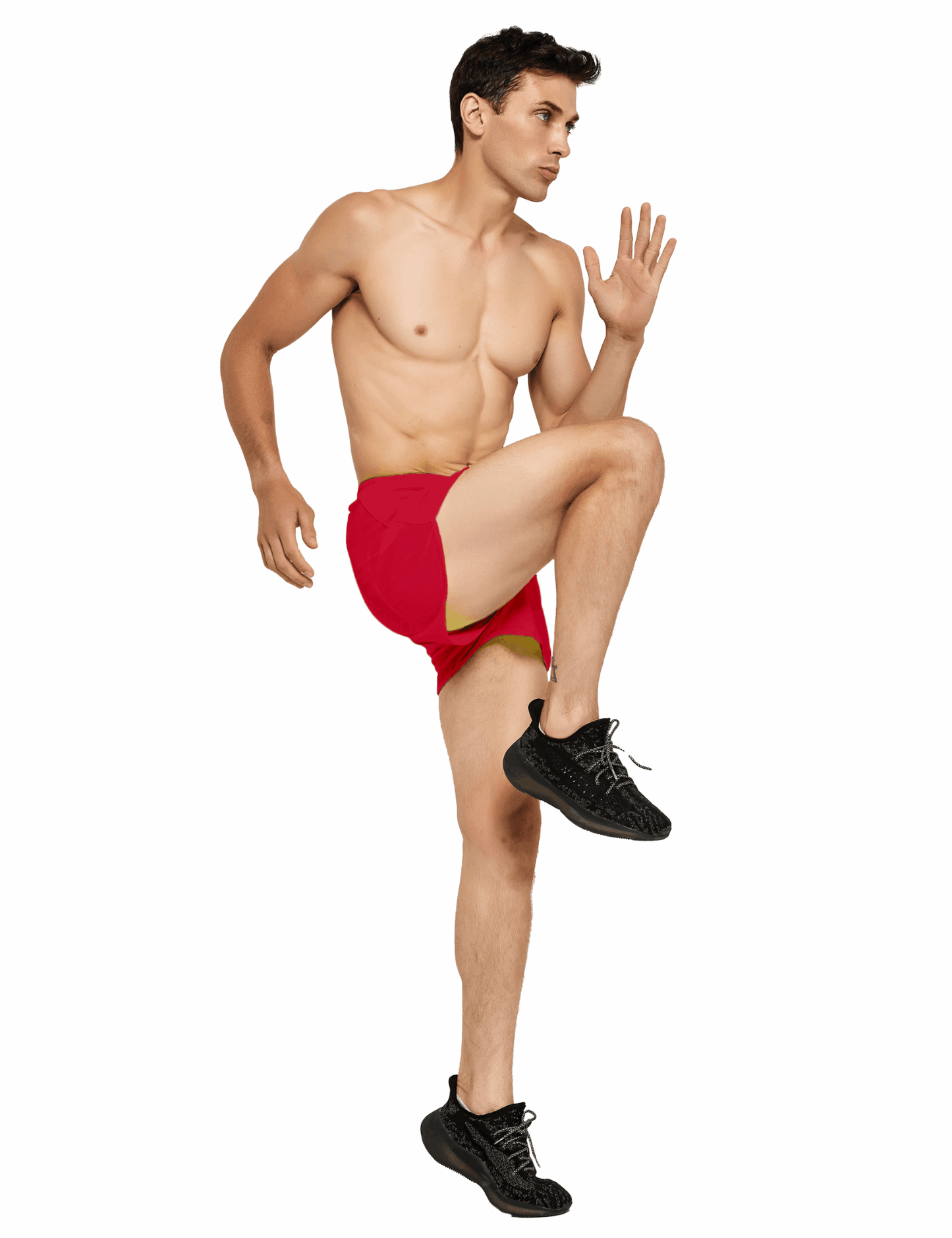 Men's 3 Inch Neon Running Shorts with Mesh Liner - DEMOZU Sports