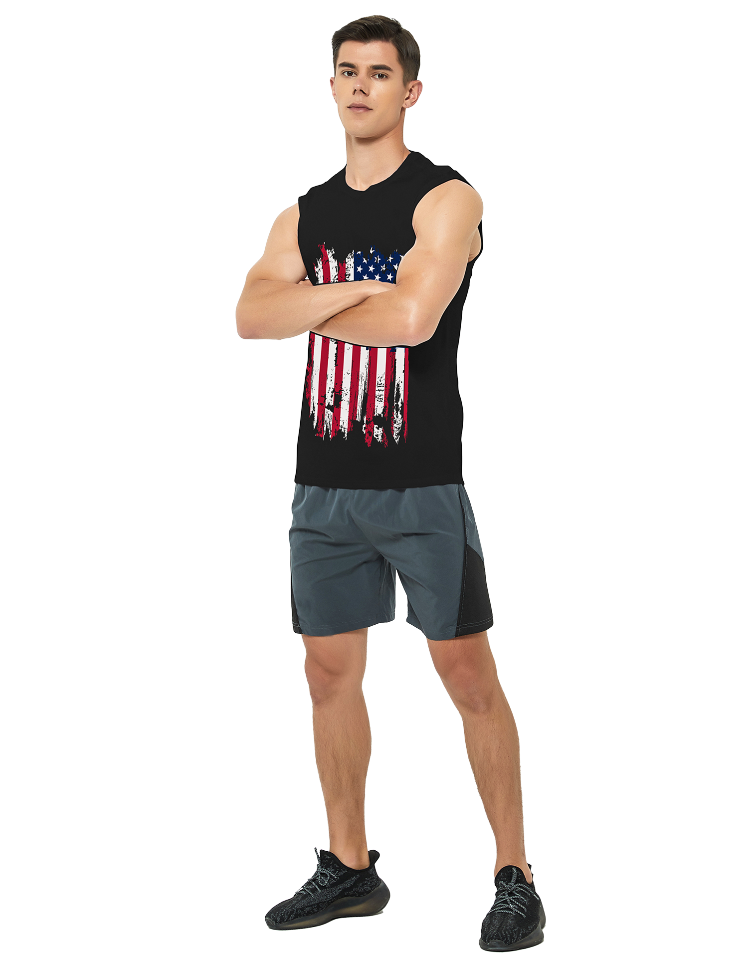 mens sleeveless shirts american flag 