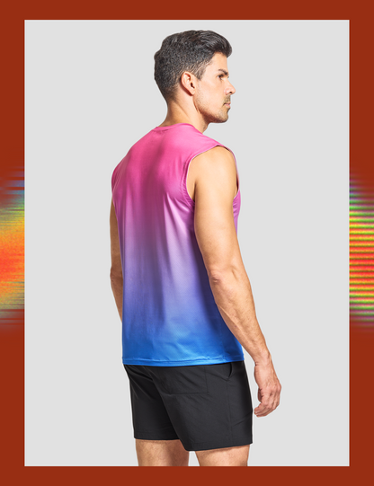 mens sleeveless workout swim shirts pride bi