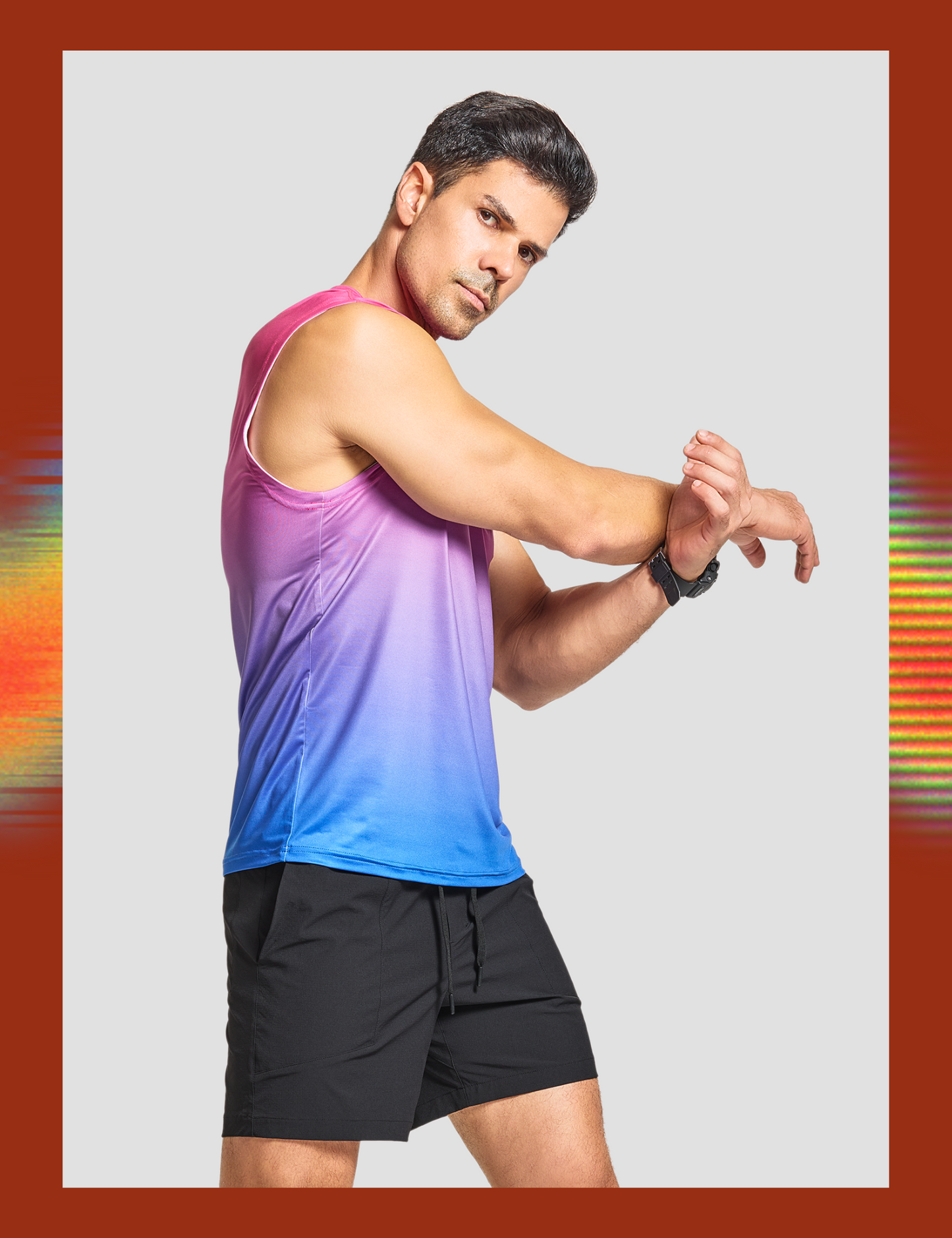 mens sleeveless workout swim shirts pride bi