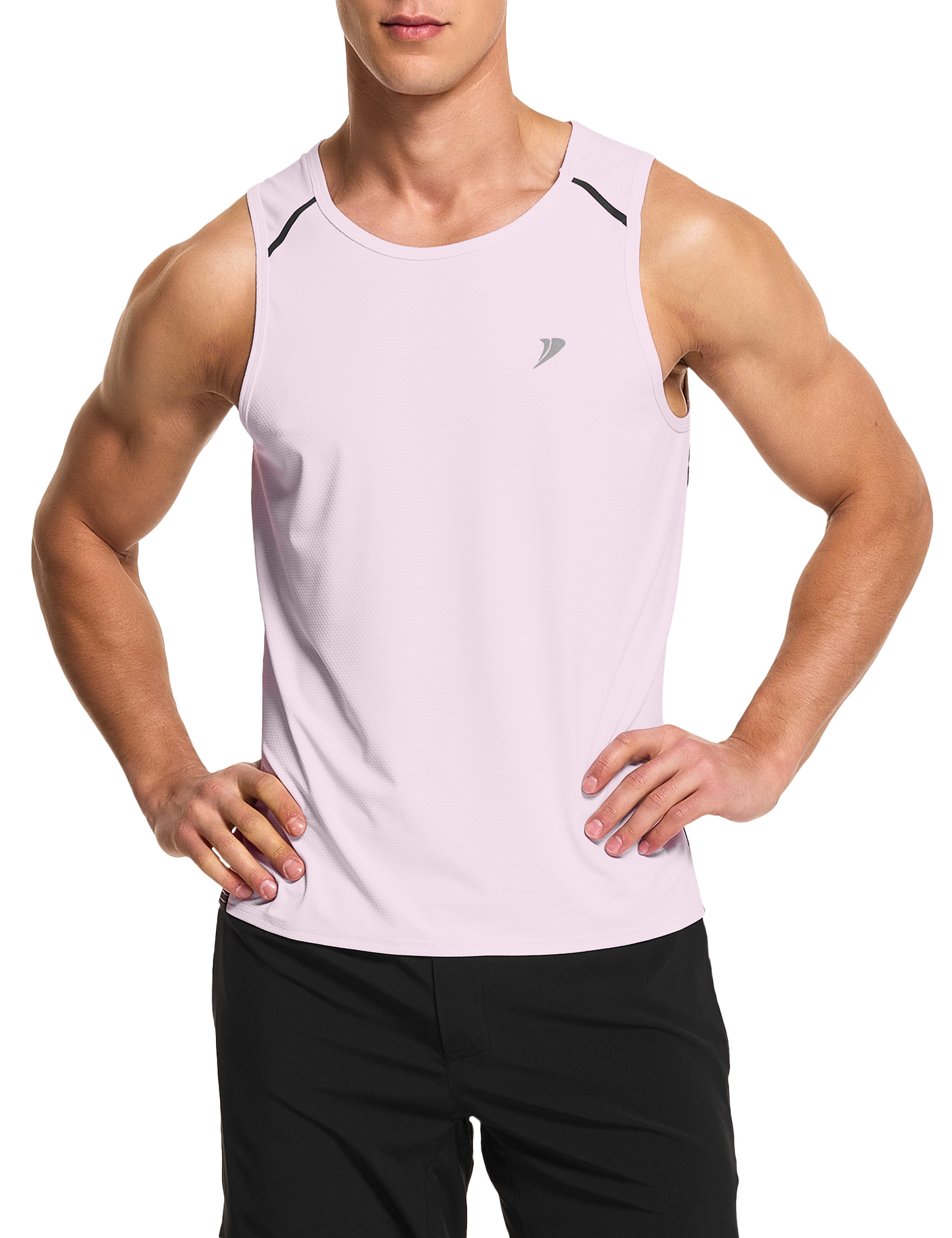 mens running workout gym swim tank top baby pink