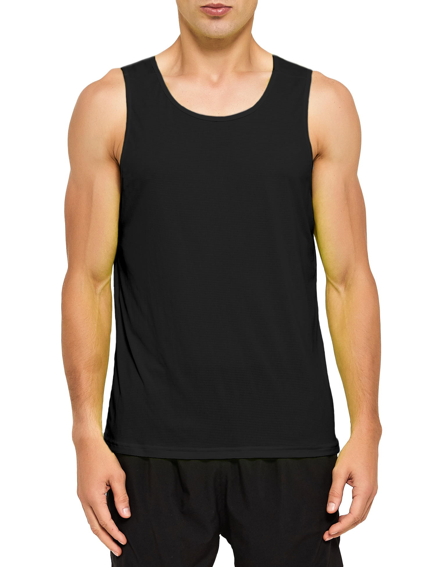 mens running athletic workout tank top black