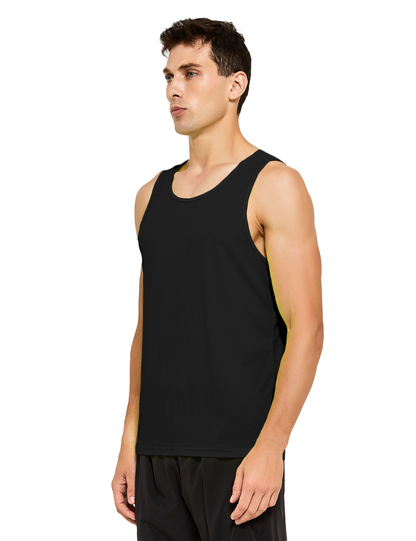 mens running athletic workout tank top black