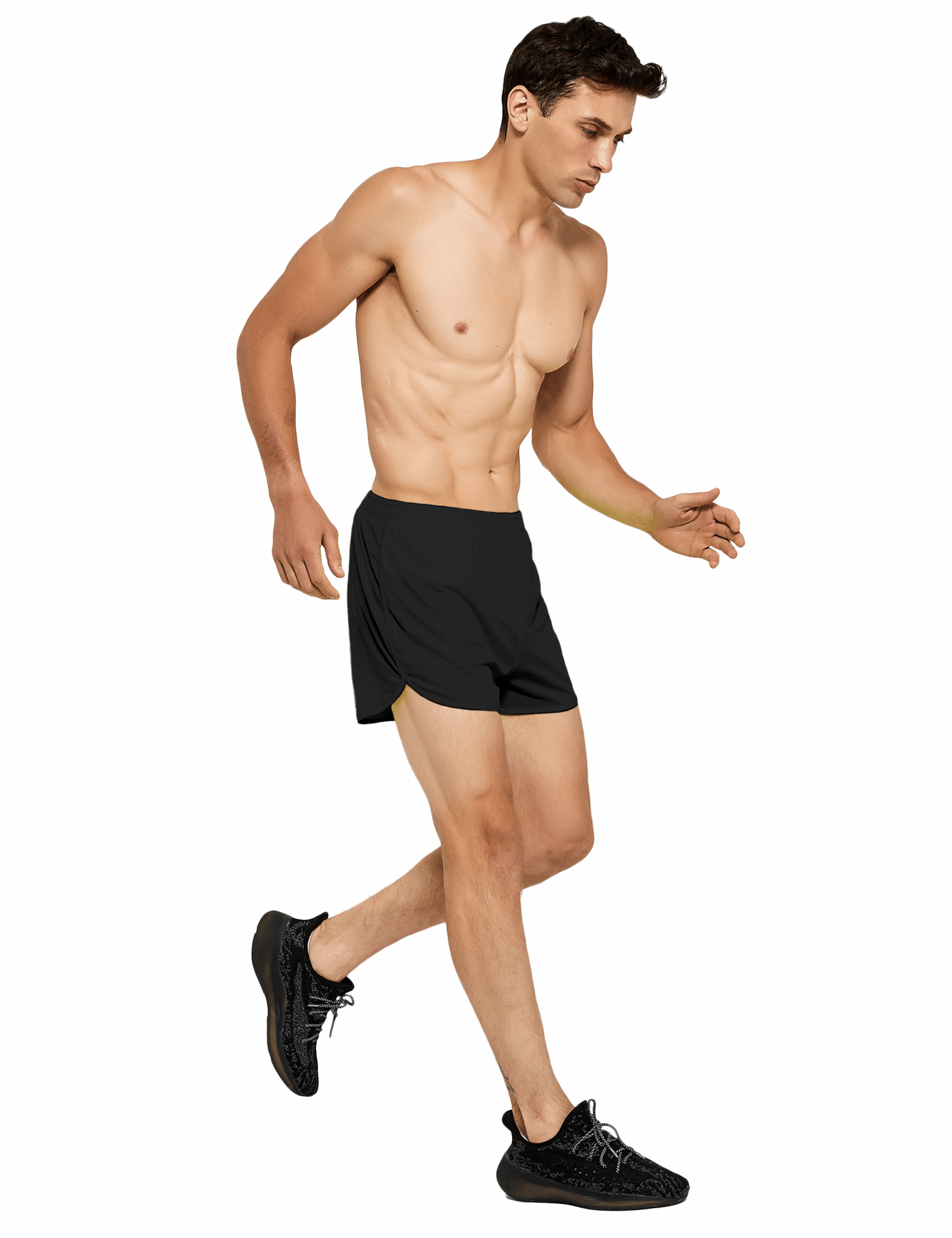 mens 3 inch black running shorts