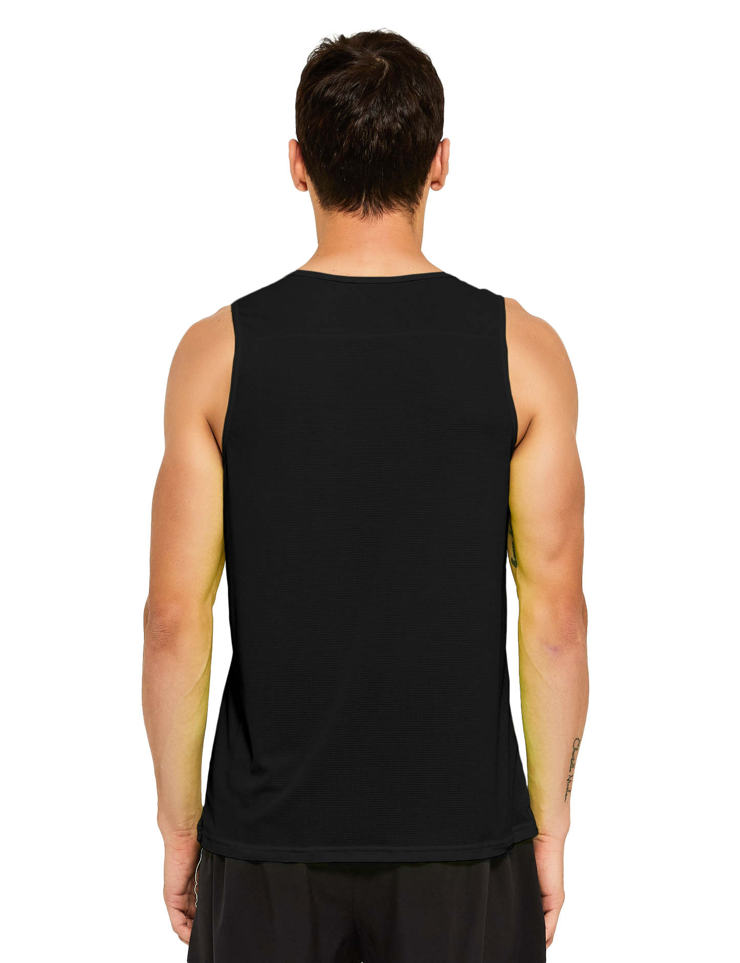 mens running athletic workout tank top black