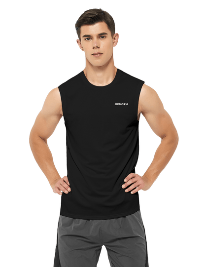 mens sleeveless workout swim shirts black