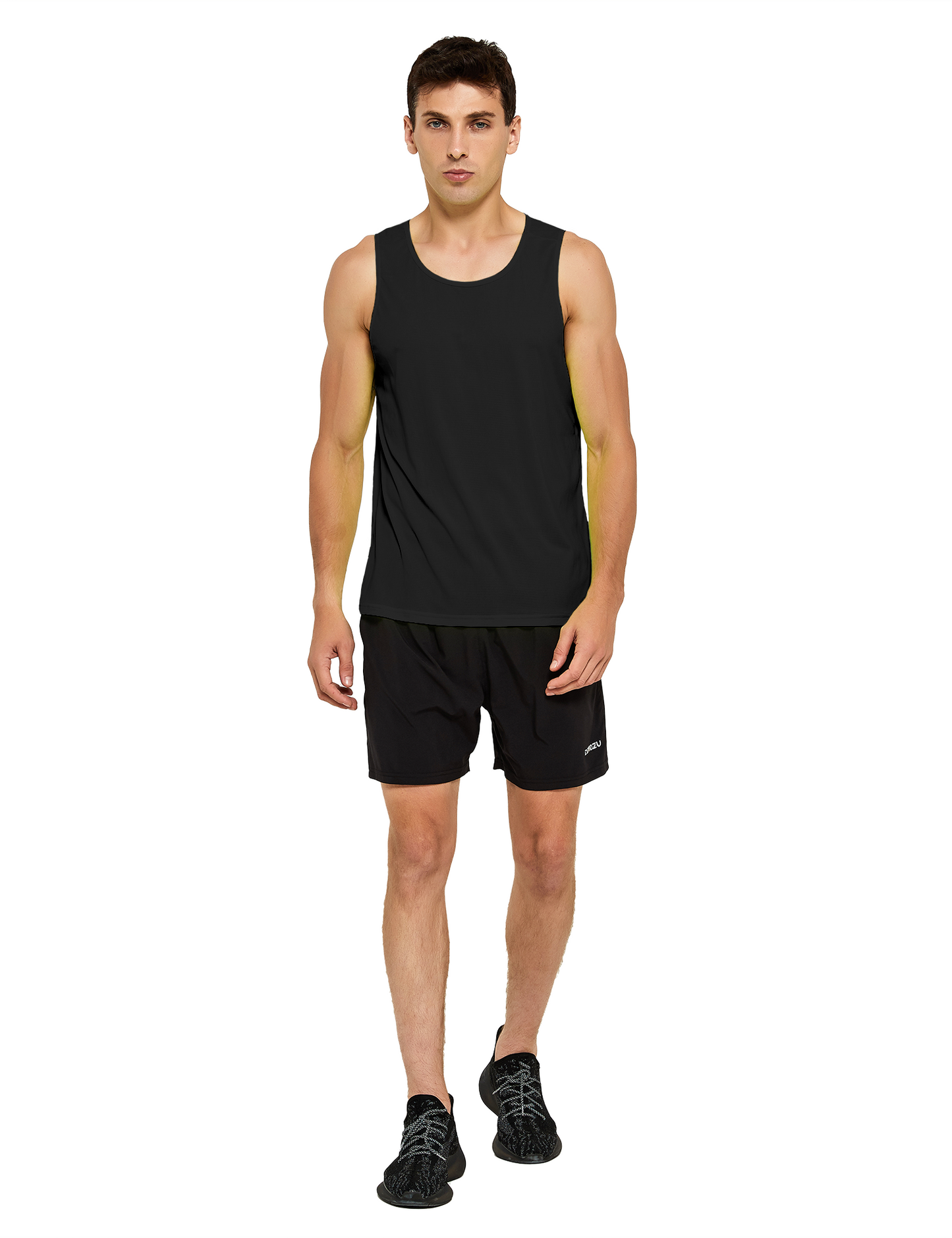 mens running athletic workout tank top black