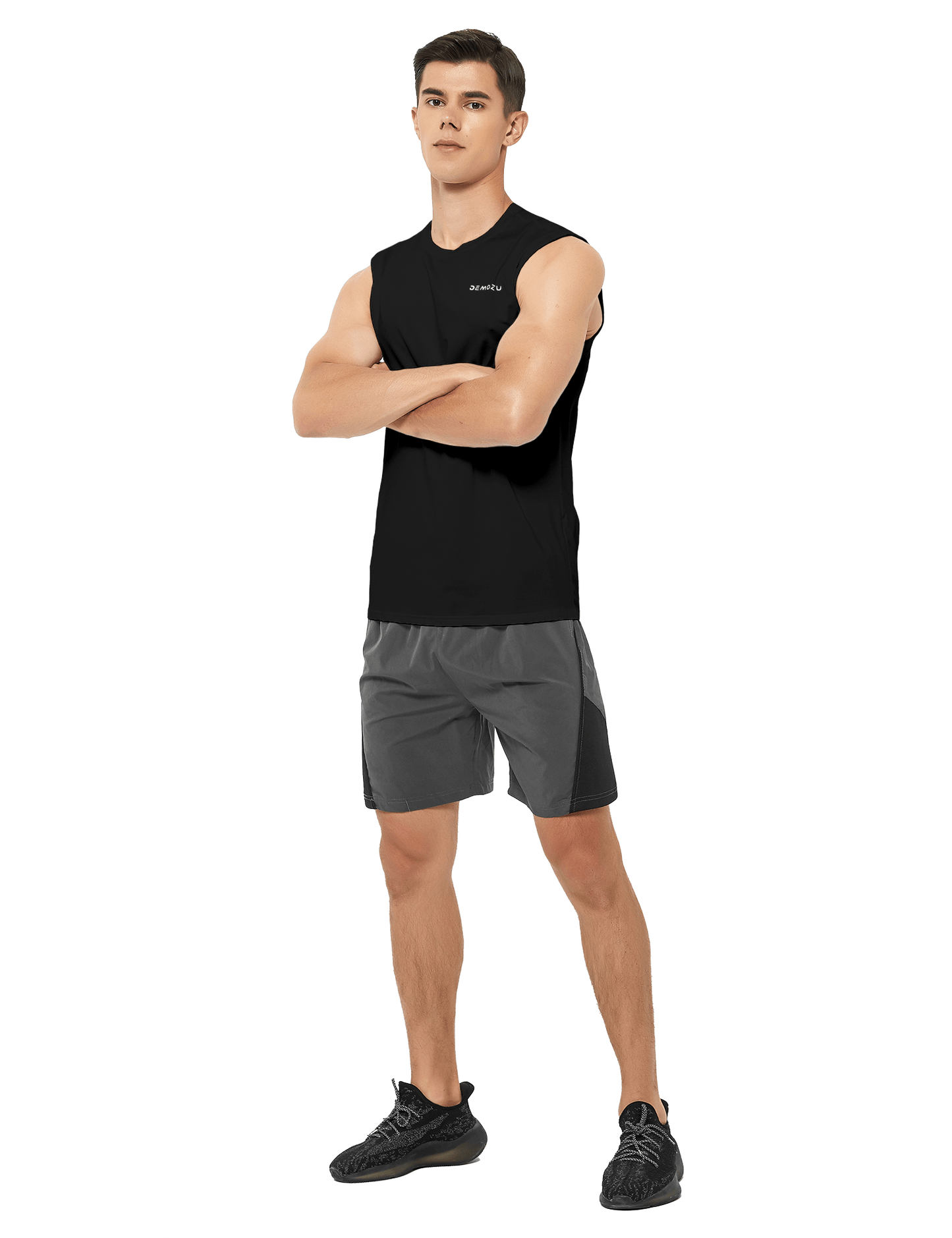 mens sleeveless workout swim shirts black