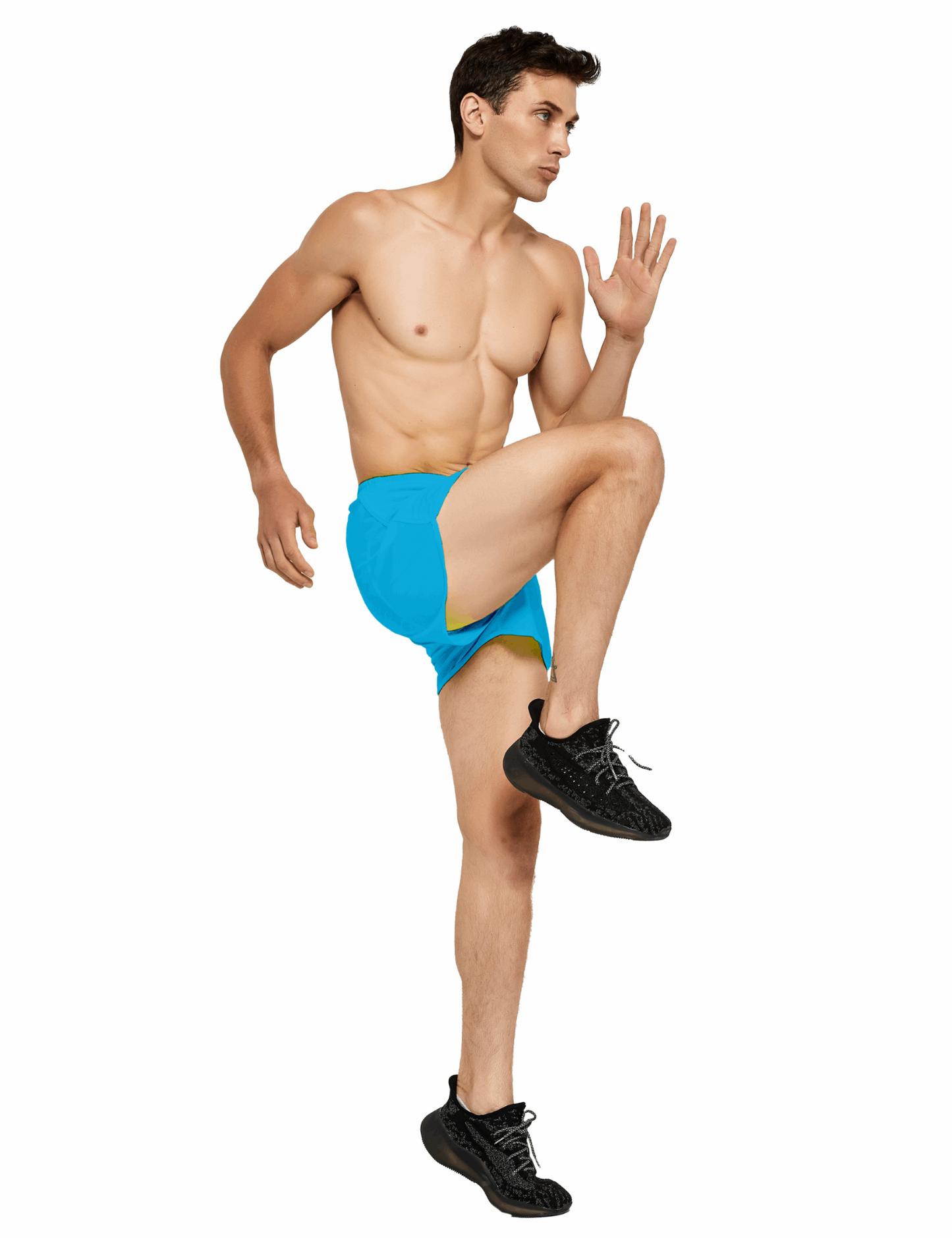 mens 3 inch blue running shorts