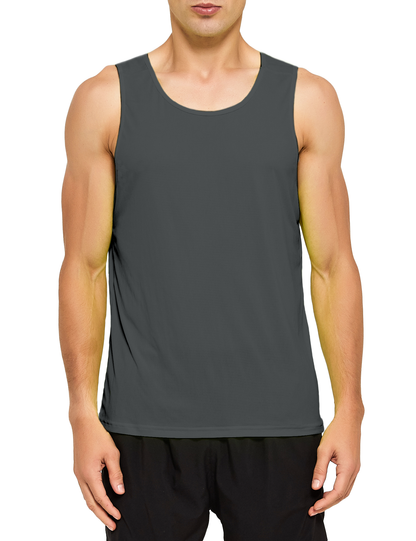 mens running athletic workout tank top dark grey